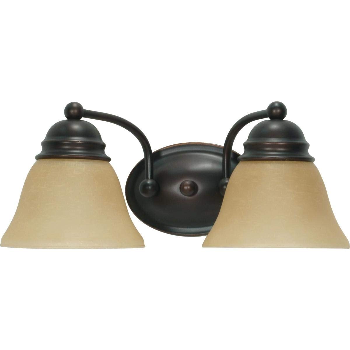 Empire 2-Light Vanity Bathroom Fixture in Transitional Bronze Finish with Included Hardware - Perfect for Master Bath, Powder Room & Dressing Area Lighting