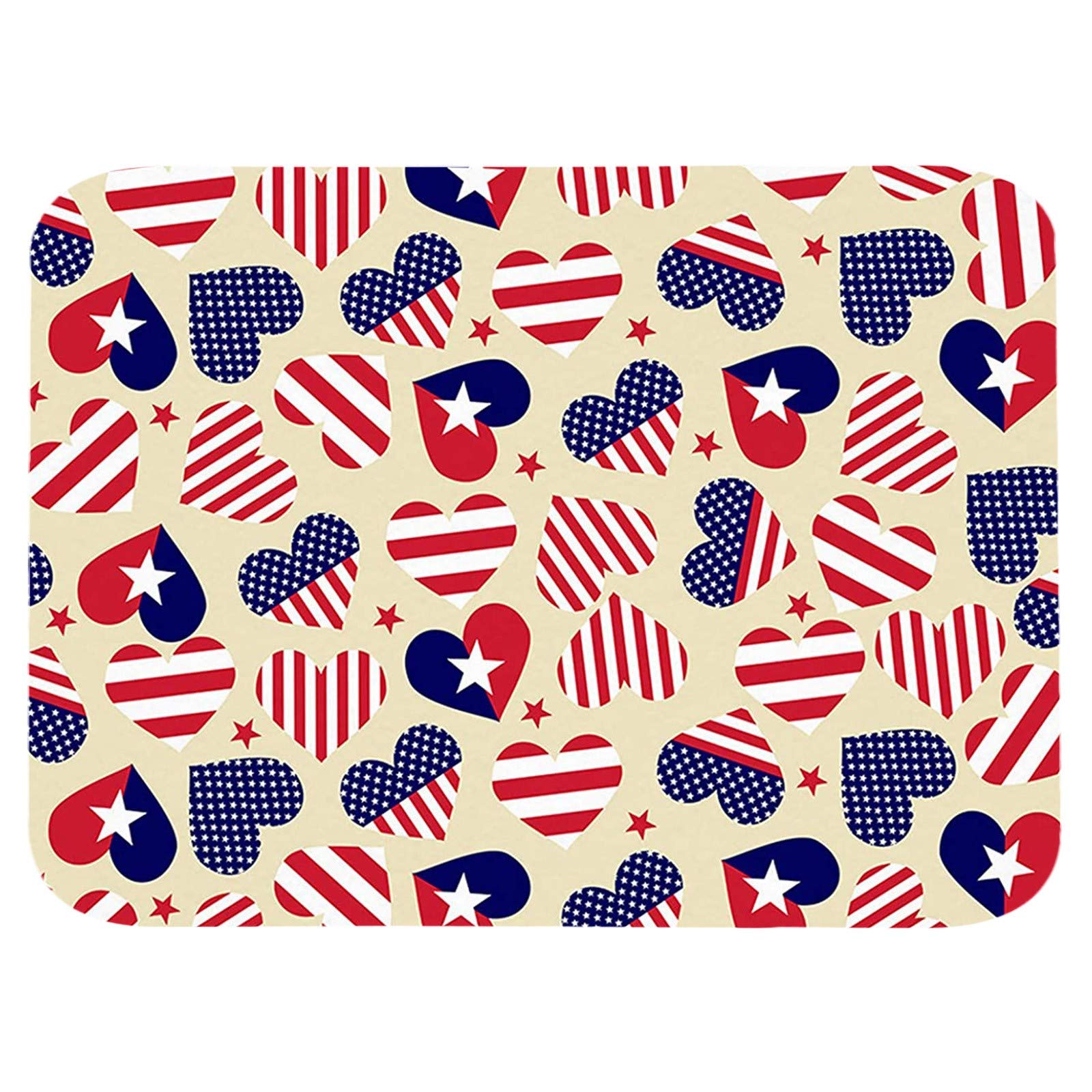 4th of July Patriotic Door Mat - Non-Slip Indoor/Outdoor Rug for Front Porch, Deck & Entryway - USA Flag Themed Home Decor for Independence Day Celebrations