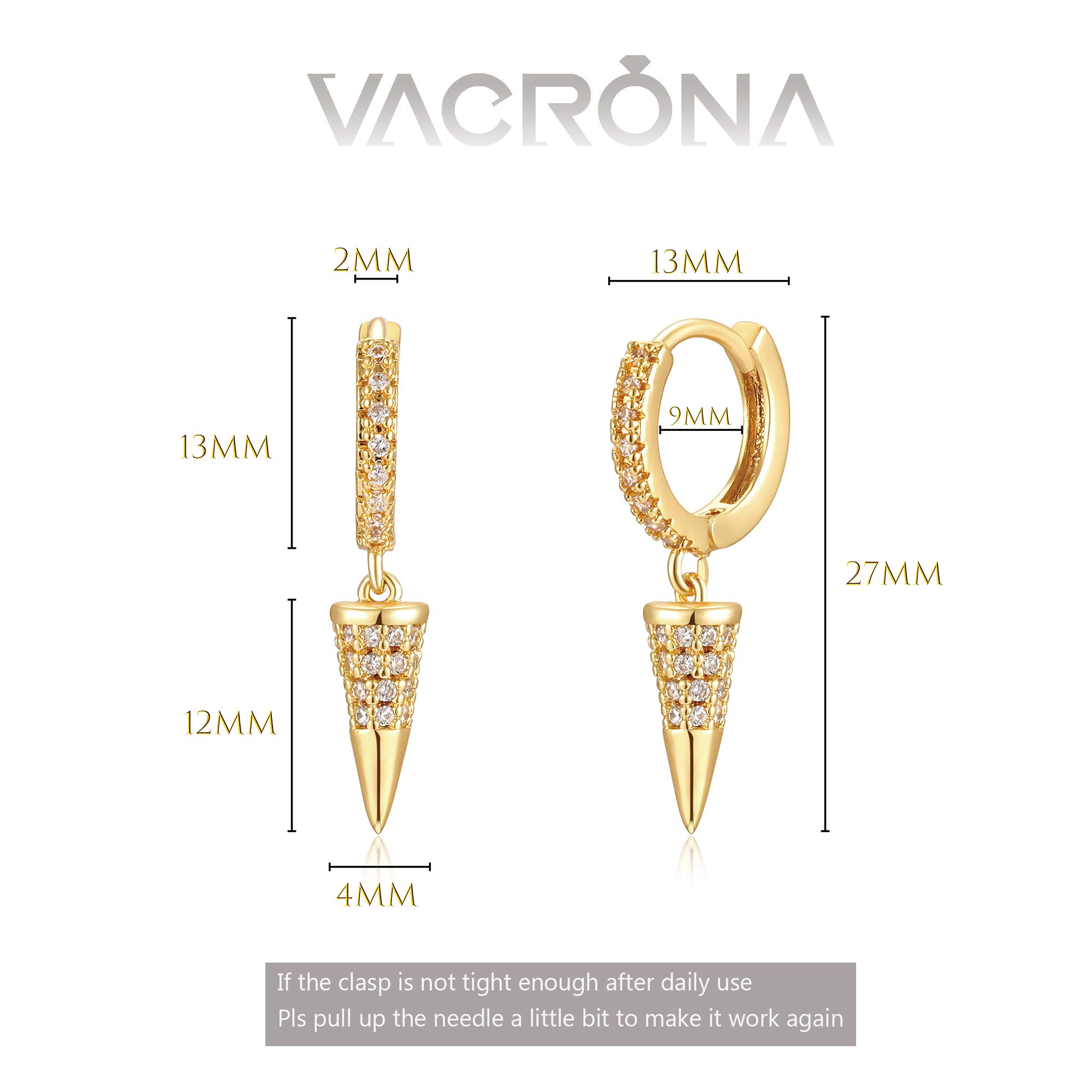 VACRONA 14K Gold Plated Heart Hoop Huggie Earrings for Women - Small Dainty Hoops for Everyday Wear, Date Night & Gift Giving