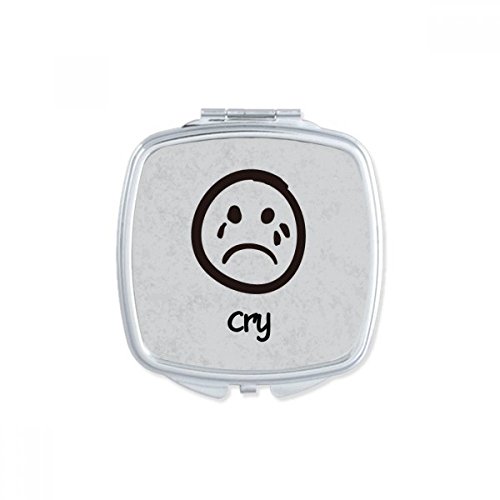 DIYthinker Black Cute Chat Happy Pattern Square Mirror - Portable Compact Double Sided Makeup Mirror for Purse, Travel & Touch-ups