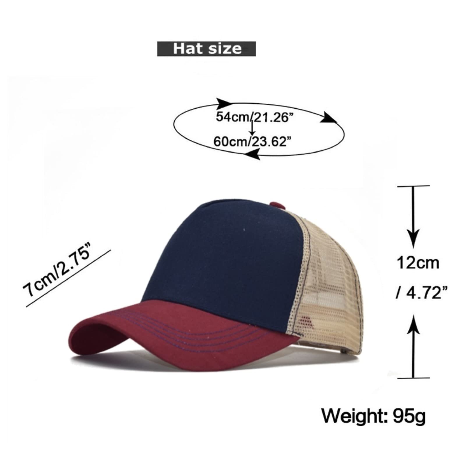 Men's & Women's Baseball Cap Trucker Hat - Adjustable Classic Mesh Back for Running, Workout & Outdoor Activities | Athletic Dad Hat for Casual Wear & Sports