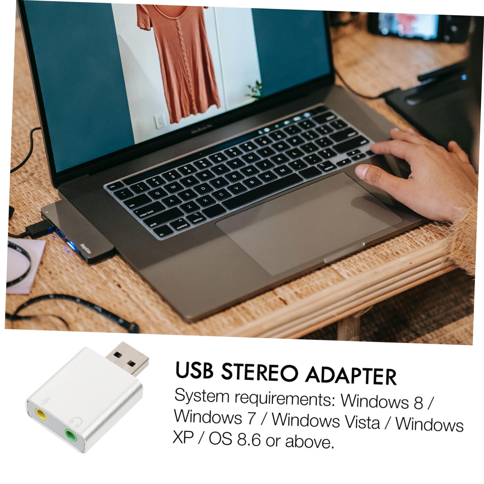 FELTECHELECTR USB External Sound Card Adapter - Aluminum Alloy USB Audio Adapter with Microphone for Laptop & PC - Windows Compatible Headphone & Mic Splitter for Gaming, Streaming & Video Calls