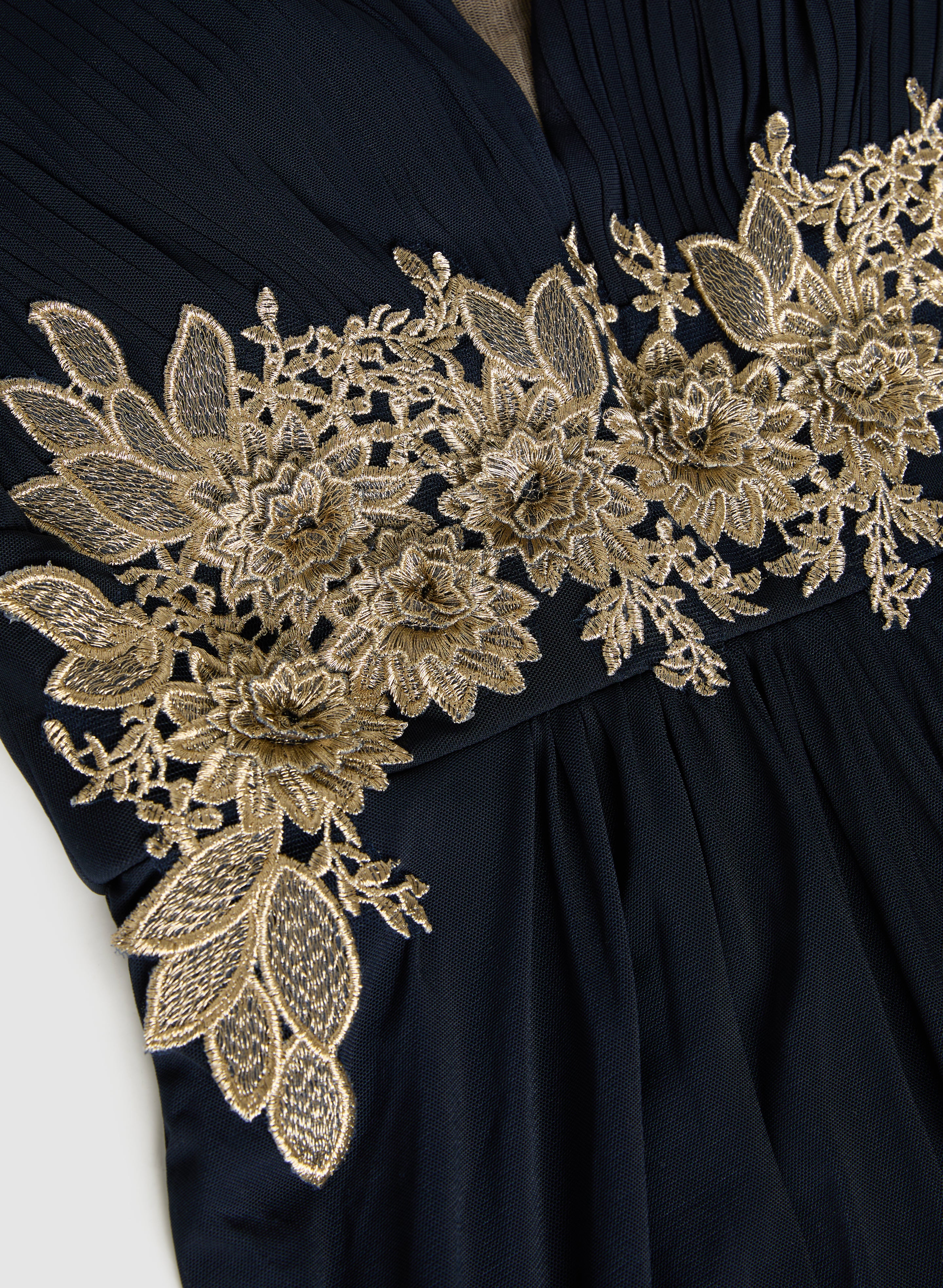 Embroidered Appliqué Floral Dress for Women - Elegant Summer Party & Wedding Guest Outfit