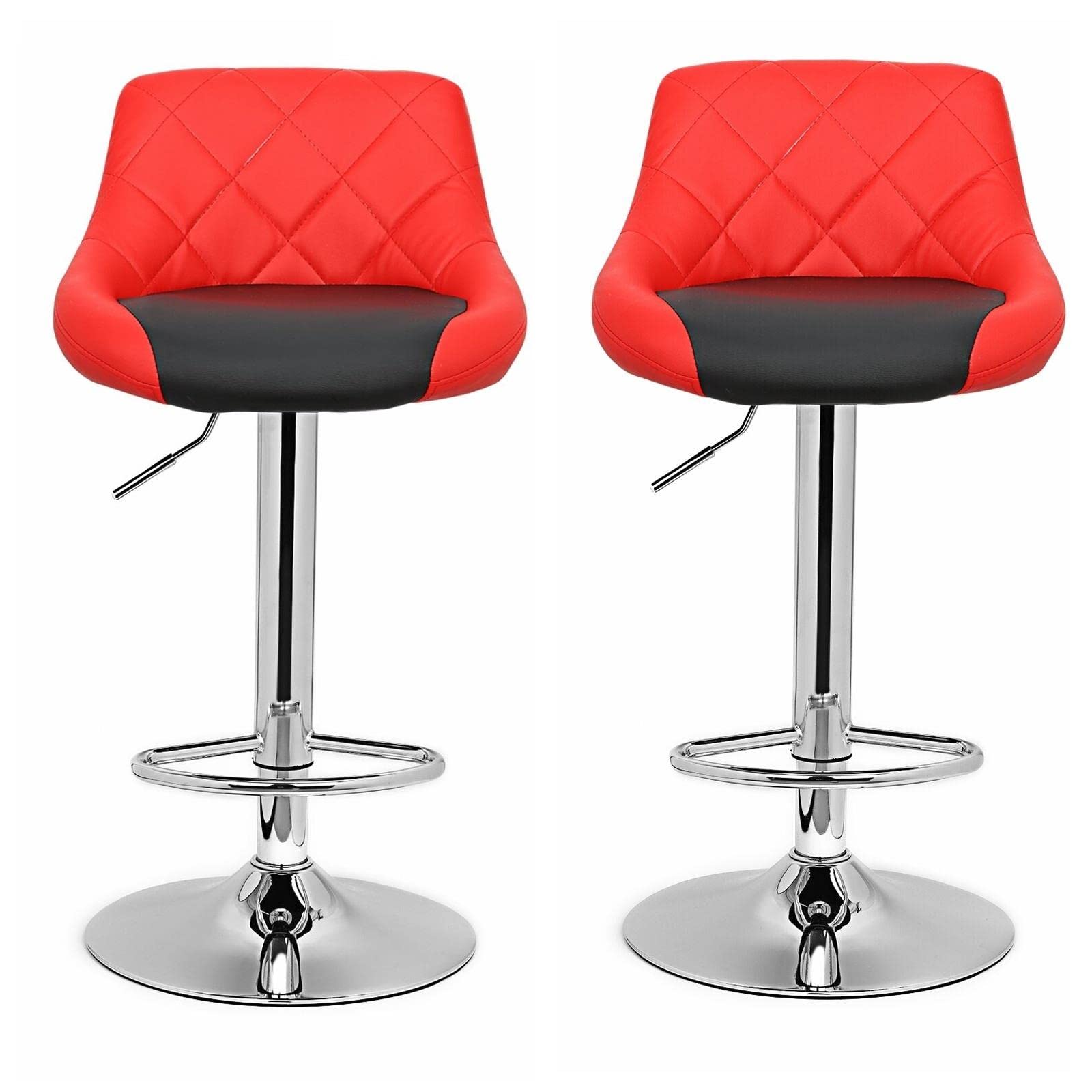 CompreDH Set of 2 Adjustable Swivel Bar Stools - Modern Kitchen Island & Pub Stool Chairs with Armrests for Dining Counter, Home Decor | Perfect for Kitchen, Bar, Restaurant & Breakfast Nook