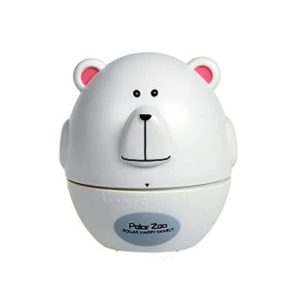 Happy Family Bear Mechanical Rotating Kitchen Timer - 60 Minute Countdown Clock for Baking, Cooking, and Study Time - White Retro Style Kitchen Gadget for Home, Office & Classroom Use