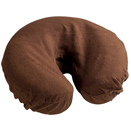 Soft 100% Cotton Flannel Massage Table Face Rest Cover - Breathable & Durable Spa Facial Cradle Covers for Chiropractic, Massage Therapy & Salon Use (Chocolate, 1 Pack)