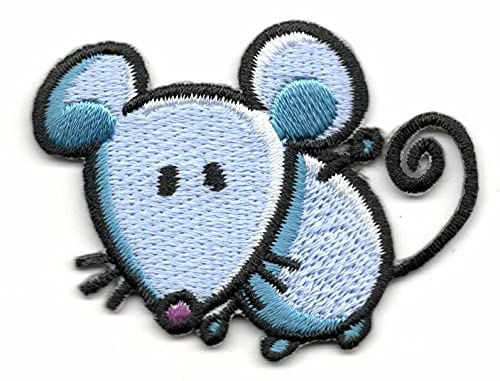 Blue Mouse Iron On Patch for DIY Clothing & Accessories - Perfect for Denim Jackets, Backpacks & Hats