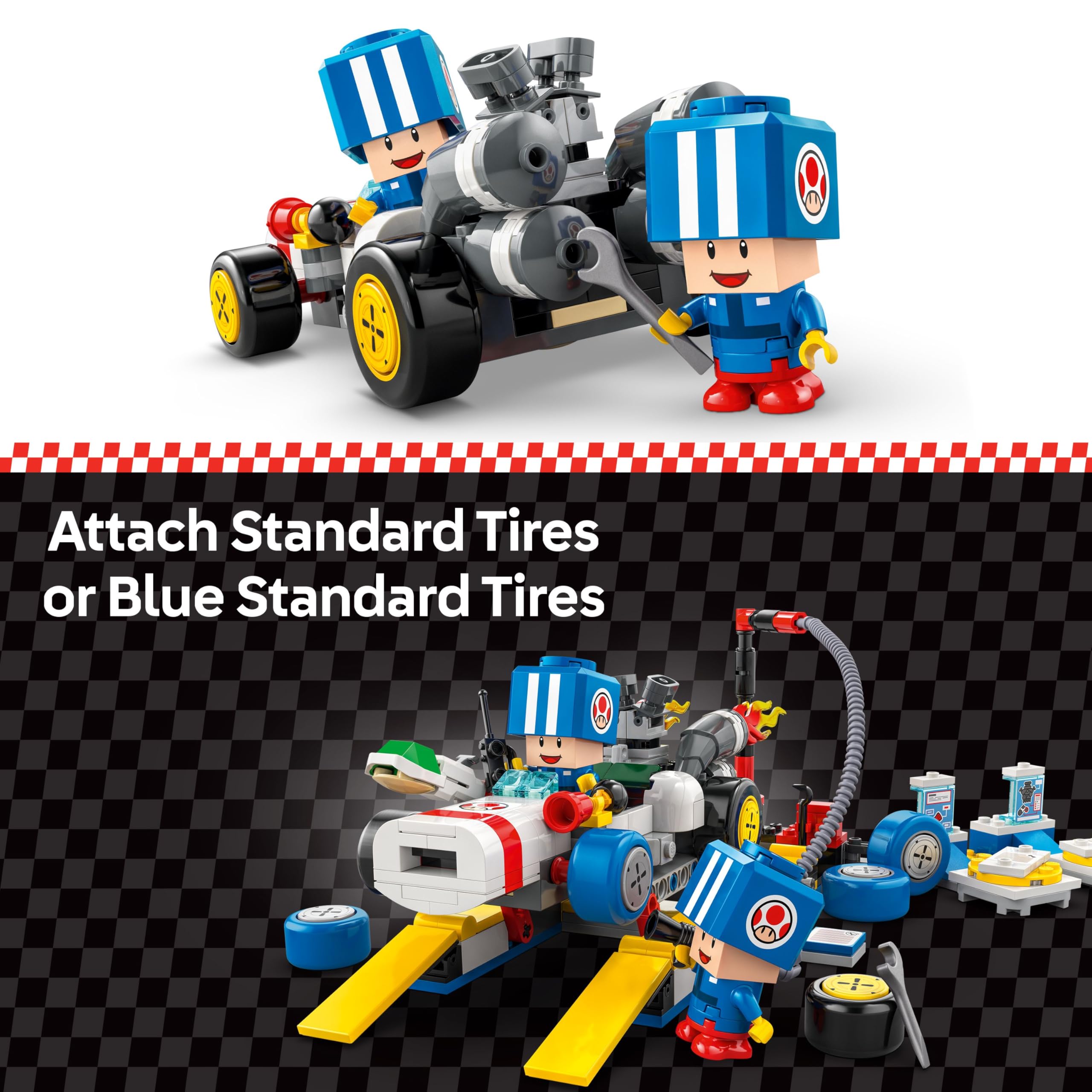 LEGO Super Mario Mario Kart Toad's Garage Building Set - Nintendo Toy for Kids Ages 8+, Boys & Girls - Collectible 72035 with 2 Blue Toad Figures - Perfect Birthday Gift for Mario Kart Fans - Fun Interactive Play & Display Piece for Home or Office