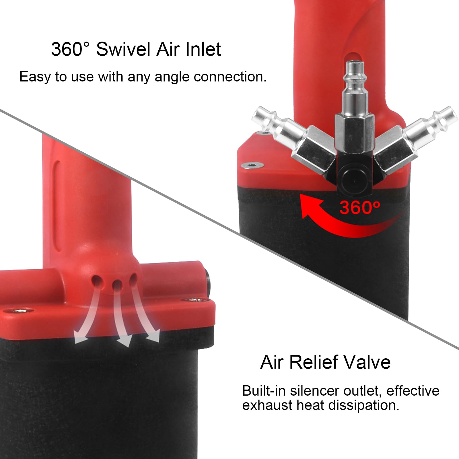 Heavy Duty Air/Hydraulic Rivet Gun - Professional 1/4
