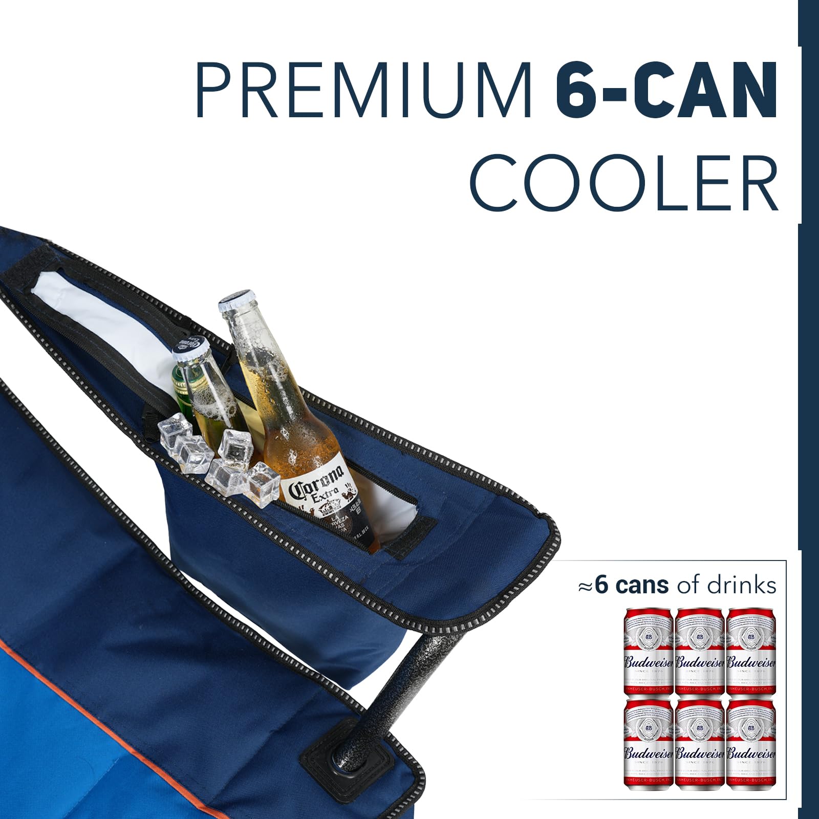 Overmont Oversized Folding Camping Chairs 2-Pack - Heavy Duty 450lbs Capacity with Padded Seat & Cooler Pockets - Portable Collapsible Outdoor Chairs for Camping, Beach, Fishing, Picnics, Sports Events & Backyard Relaxation