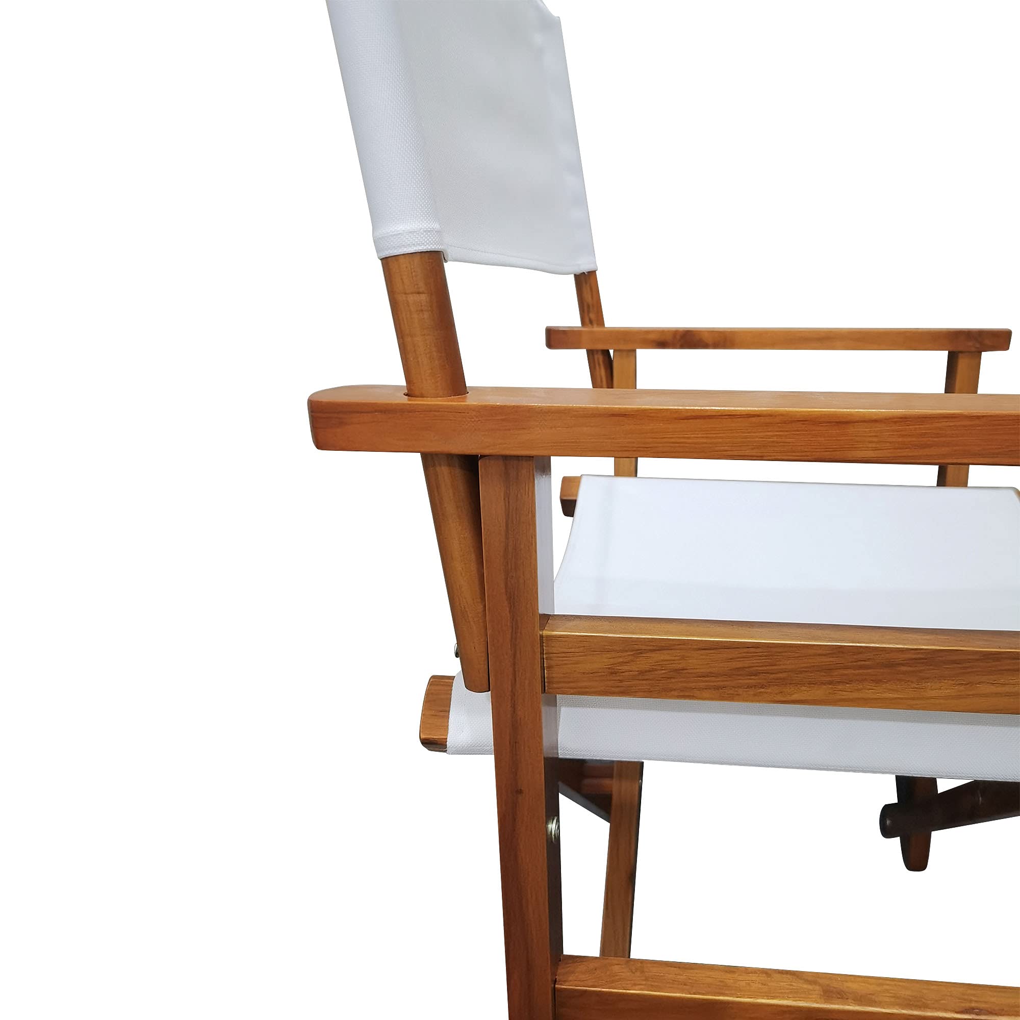 2Pcs Portable Folding Director Chairs - Wooden Frame & Canvas Seat - Lightweight Camping Chairs for Outdoor, Patio, Garden, Fishing & Indoor Use - Foldable Leisure Chairs for Picnics, Beach, Backyard & Events (White) - Fast US Delivery