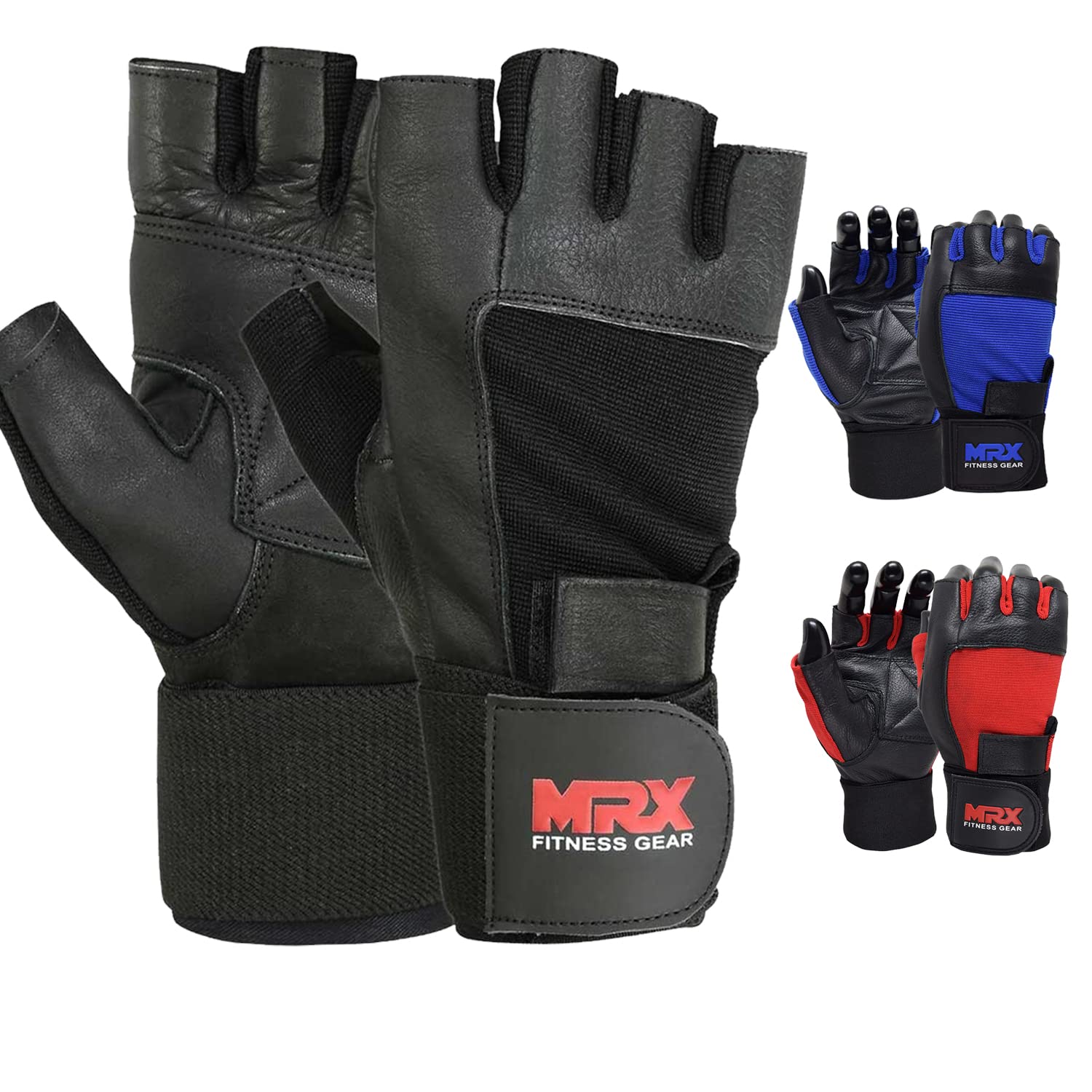 MRX Weight Lifting Gloves for Men & Women - Gym Fitness Gloves with Wrist Support for Bodybuilding, Powerlifting & Cross Training - Perfect for Weightlifting, Workout & Strength Training