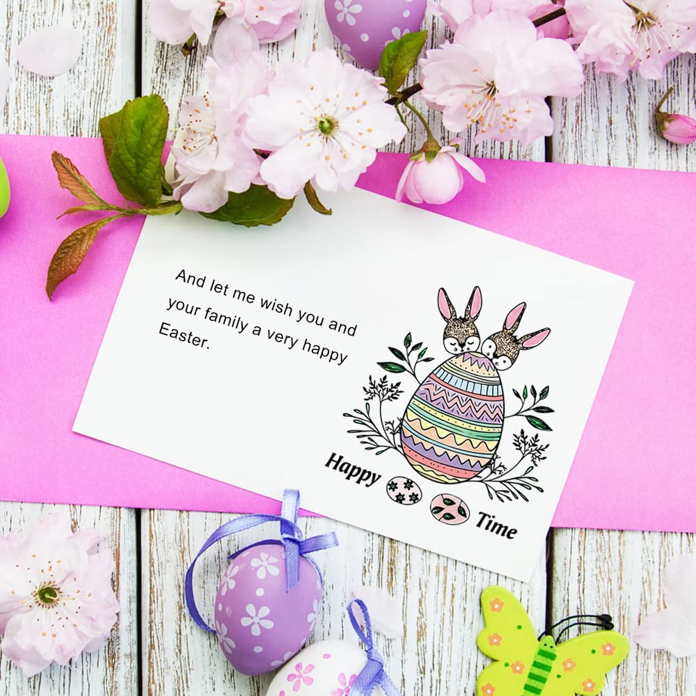 Easter Egg Rabbit Clear Rubber Stamps Set for Card Making, Scrapbooking & DIY Paper Crafts - Holiday Greeting Cards, Easter Decorations & Spring-Themed Projects
