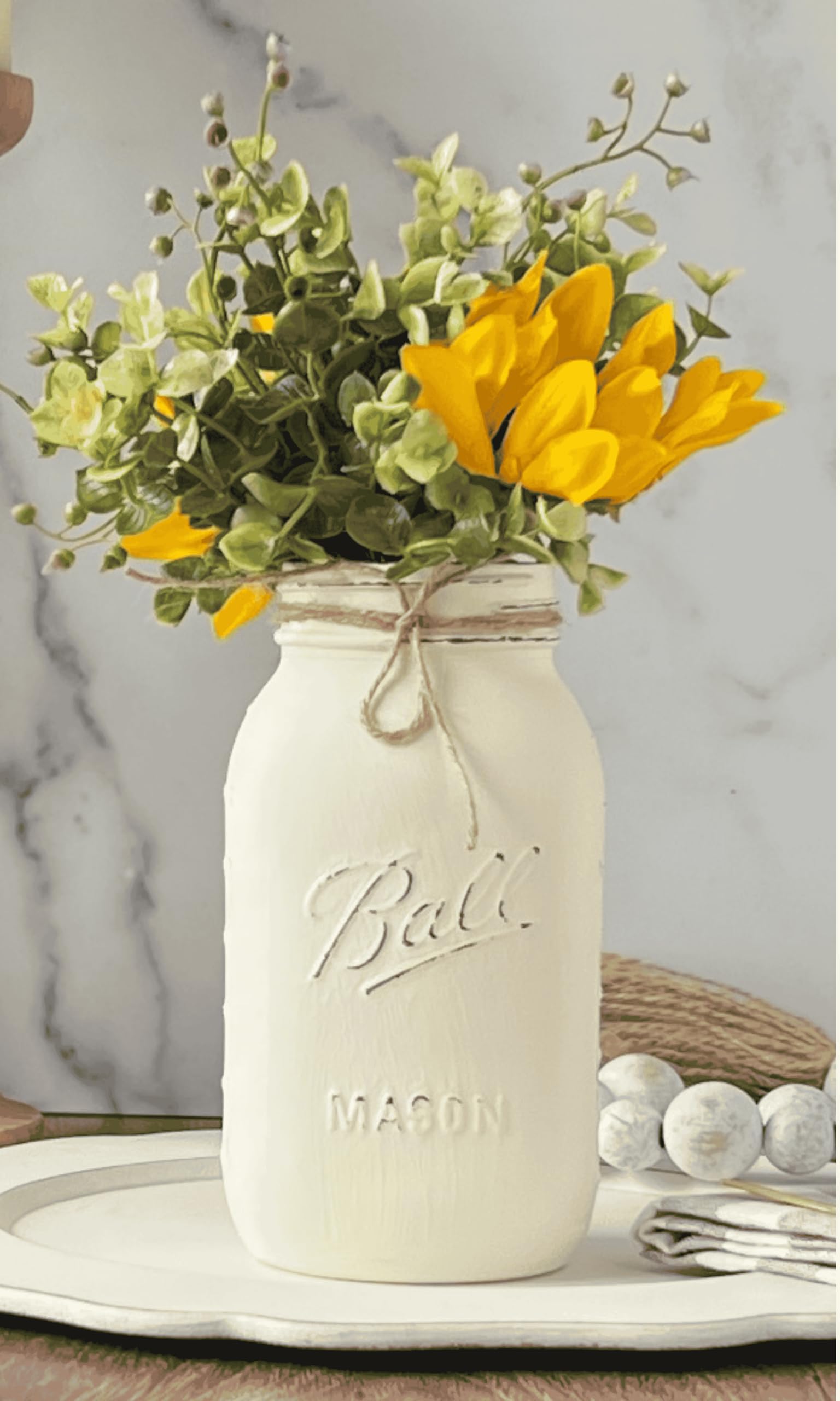 Customizable Baby Shower & Bridal Shower Centerpieces - 32oz Quart Sunflower Jar Decorations (Choose Jar Color & Flowers) | Perfect for Table Decor, Party Favors & Wedding Decorations