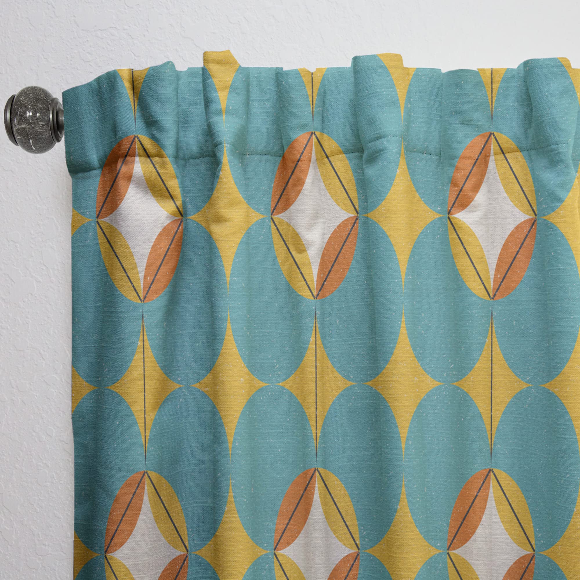 DesignQ Diamond Retro IV Thermal Insulated Curtains - Single Panel 52x120 Inches - Blackout Drapes for Bedroom & Living Room - Perfect for Energy Efficiency & Light Control