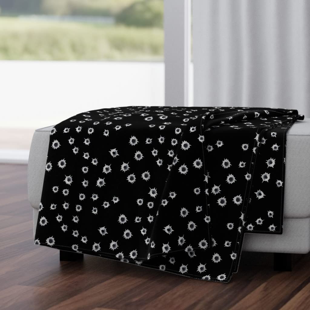 Soft Plush Minky Throw Blanket 50x70 Inches - Cozy Black Printed Blanket for Bed, Sofa & Couch | Perfect for Home Decor, Gift & Winter Warmth