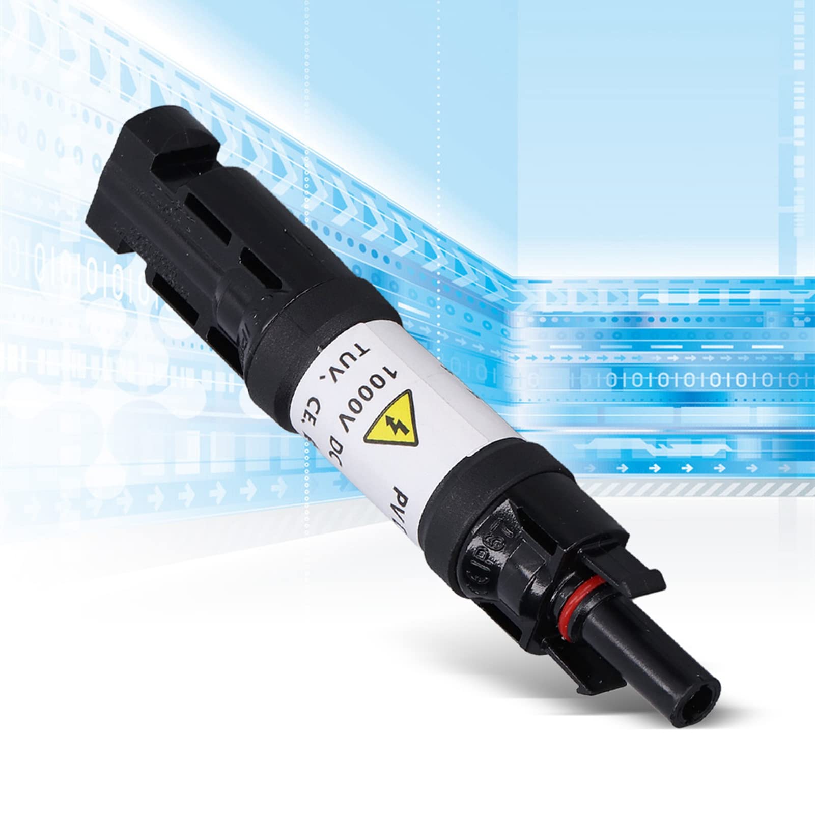 Solar PV Fuse Connector - IP67 Waterproof Male & Female Solar Panel Plug Connectors with Blocking Diode Holder - 1000V 15A (Black) - Perfect for Off-Grid Solar Systems, RV Solar Panels, and Home Solar Installations