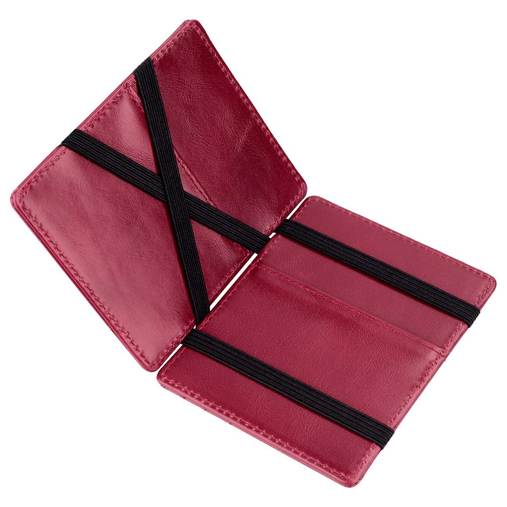 ZhaoCo Minimalist RFID Blocking Magic Wallet - Genuine Leather Slim Front Pocket Purse for Credit Cards & Cash with ID Window - Compact Bifold Wallet for Men & Women - Perfect for Travel, Business & Everyday Use