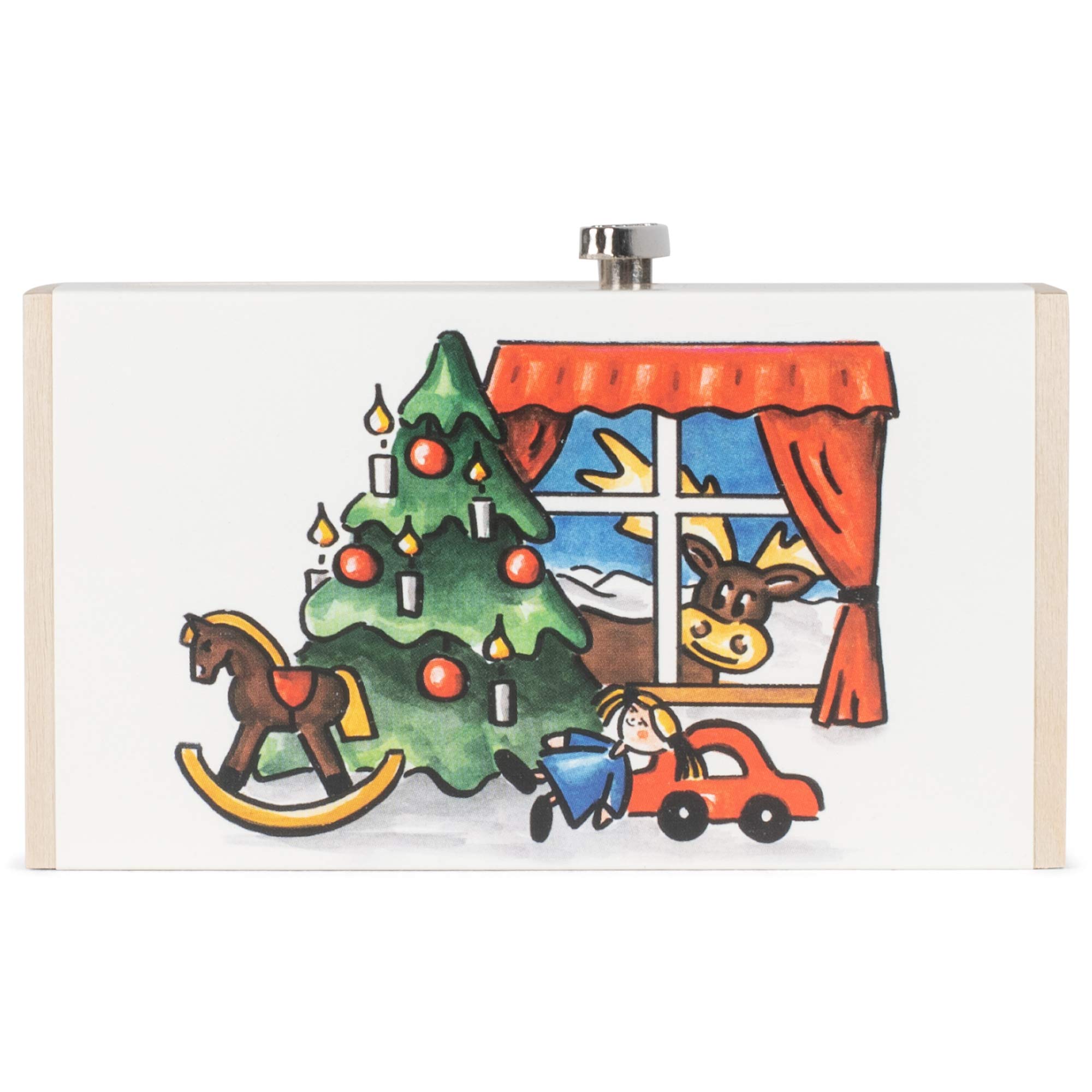 Christmas Music Box - Handcrafted Wooden Musical Gift Box for Holiday Decorations & Festive Home Ambiance