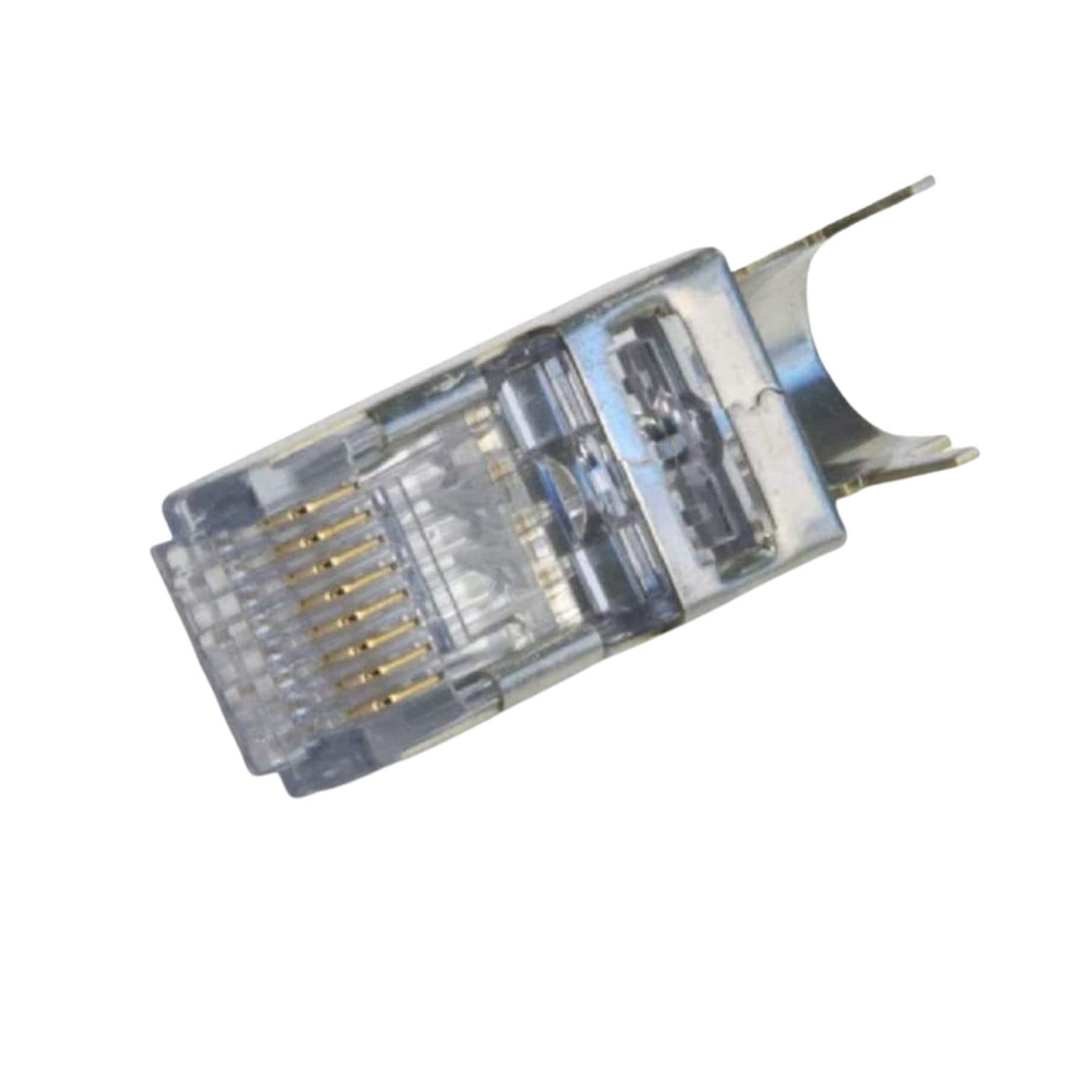 Platinum Tools Ezex44 Shielded RJ45 External Ground Connector 50-Pack in Jar (202051J) - Ideal for Network Installations, Data Centers & Telecom Wiring