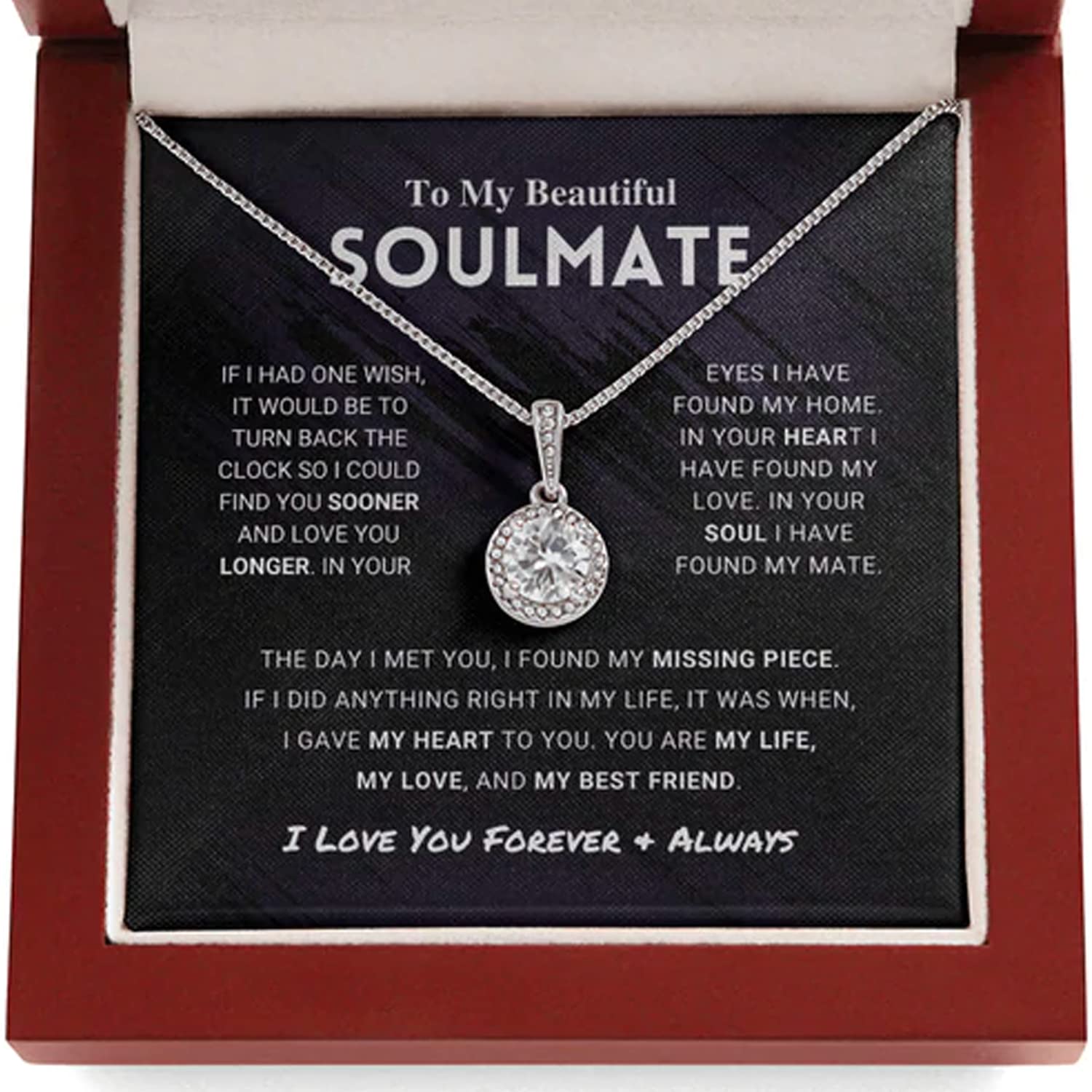 Beautiful Love Knot Pendant Necklace - Romantic Gift for Wife from Husband, Birthday & Anniversary Jewelry for Her, Soulmate Necklace for Women - Perfect for Date Nights & Special Occasions