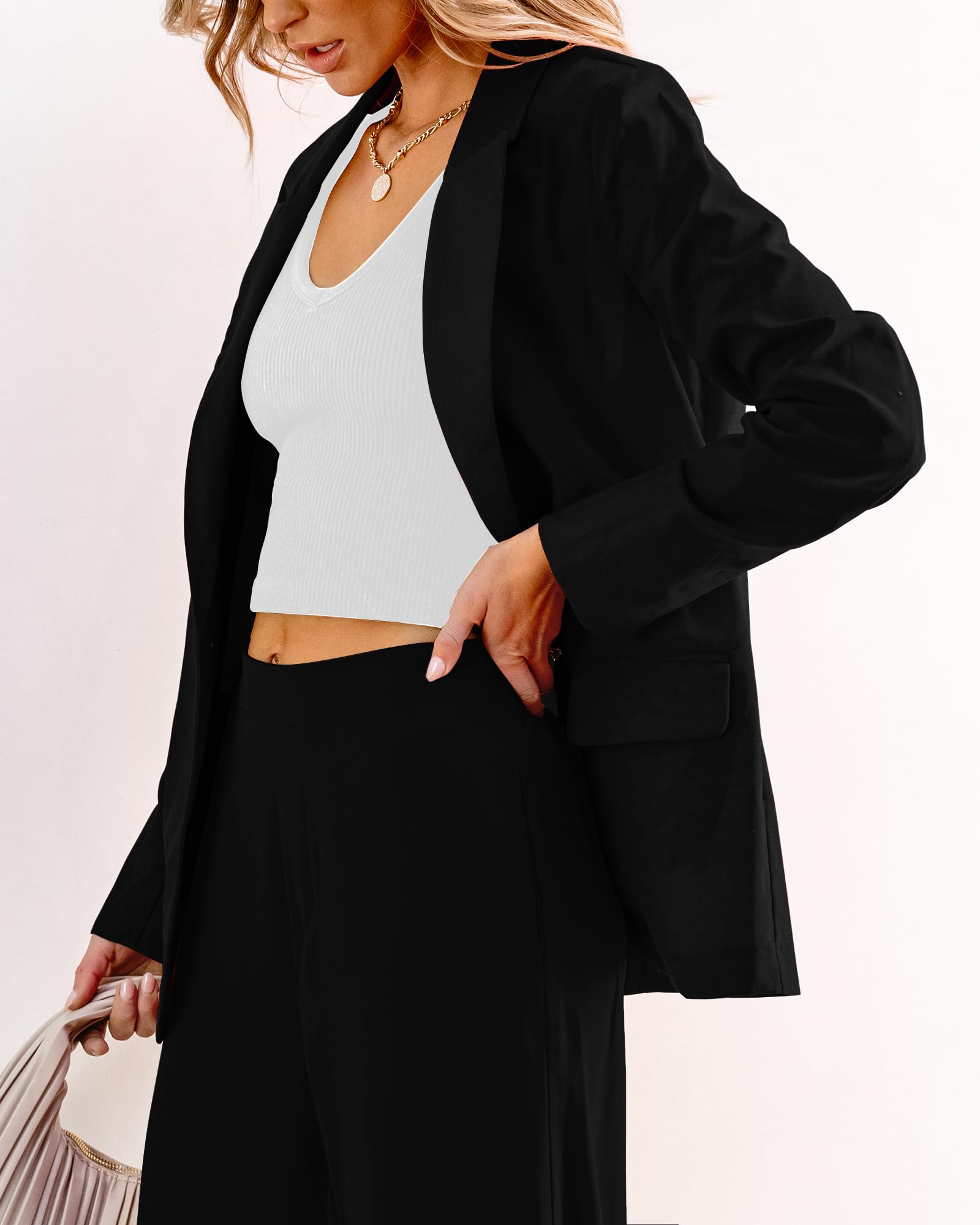 Luvamia Women's Lightweight Linen Blazer - Business Casual Suit Jacket for Work, Spring & Summer 2025 | Unlined, Dressy & Fashionable | Perfect for Office Wear, Business Meetings & Professional Outfits