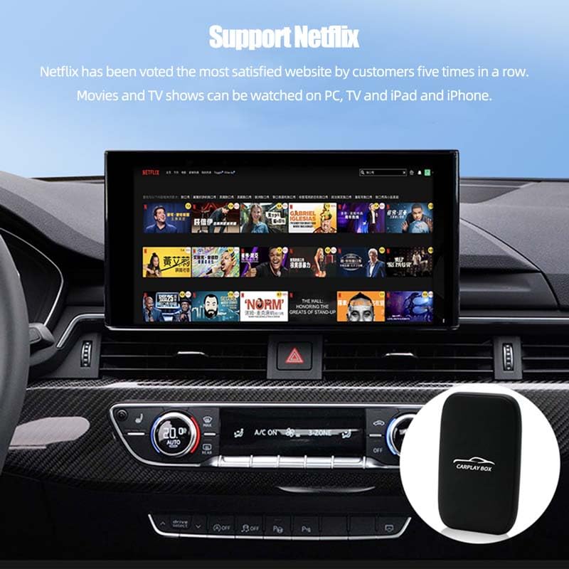 2-in-1 Wireless CarPlay & Android Auto Adapter - AI Box for Android 8.1 with Built-in Netflix/YouTube, Bluetooth & WiFi - Convert Wired to Wireless for Seamless Car Entertainment - Perfect for Road Trips & Commuting