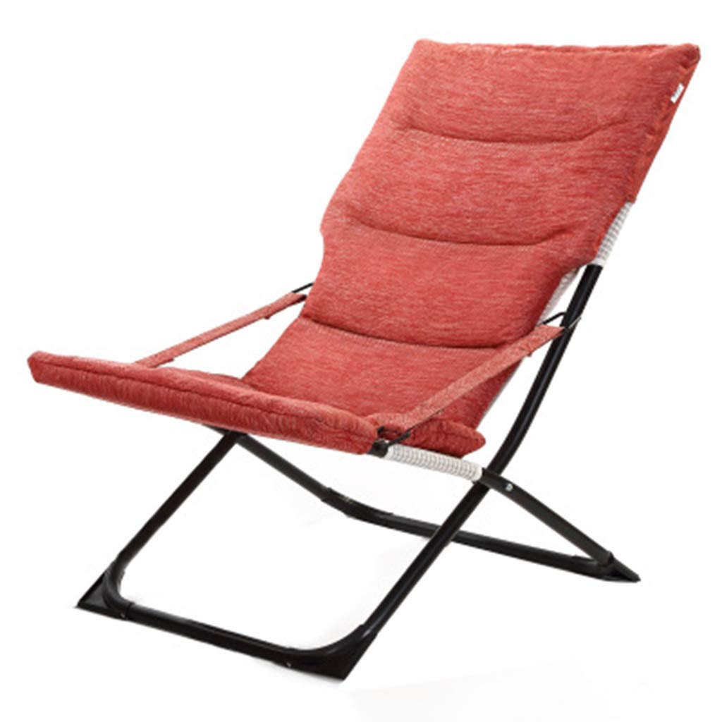Portable Folding Recliner Chair - Lightweight Lounge Chair for Home, Office, Balcony & Outdoor Use - Perfect for Relaxing, Napping, Lunch Break & Leisure Time (Red)