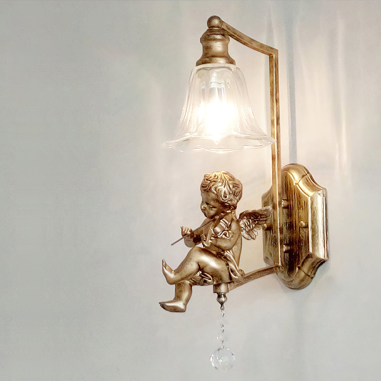 Art Angel Wall Lamp - Elegant Decorative Lighting for Bedroom, Living Room & Hallway - Perfect for Home Decor & Ambiance