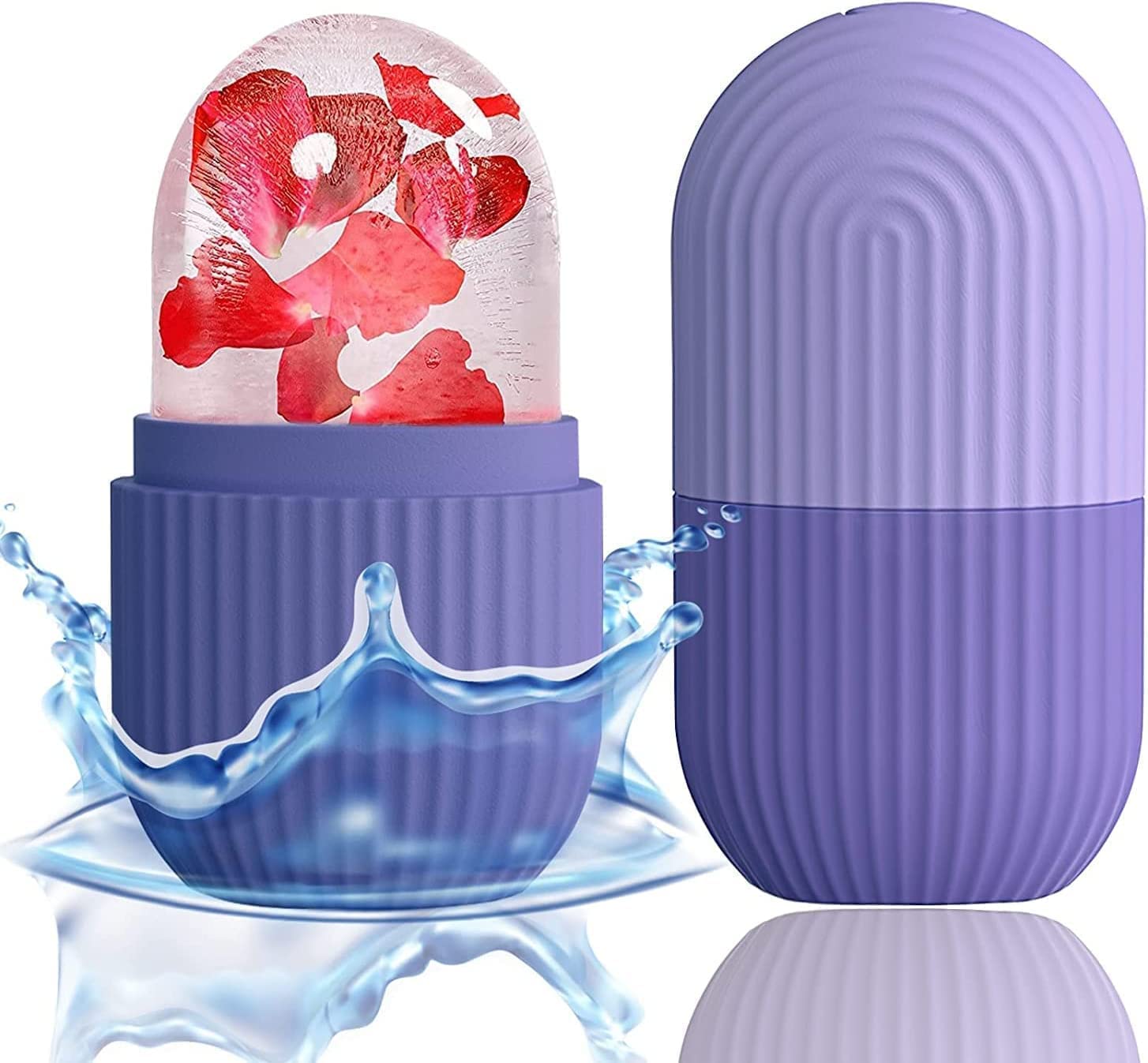 KIDINGTON Ice Roller for Face - Cooling Facial Massage Tool to Reduce Puffiness, Tighten Pores & Enhance Skin Glow | Reusable Ice Therapy for Skincare Routine | Perfect for Morning Routine, Post-Workout Recovery & Sunburn Relief
