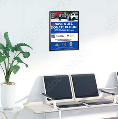 20x20 Beveled Poster Frame - Top or Side Load Sign Holder for Art, Photos & Posters - Perfect for Home, Office & Gallery Displays