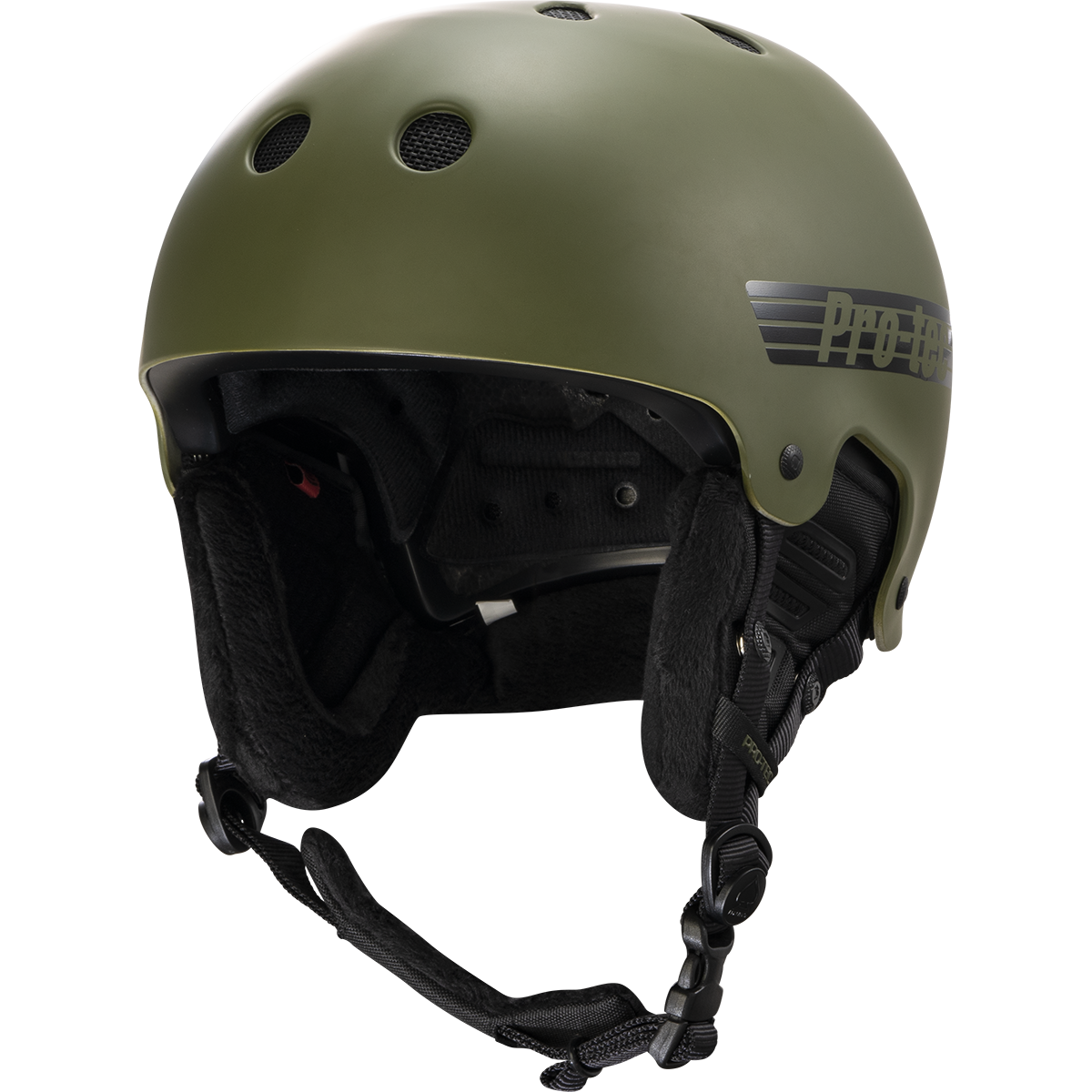 Old School Snow Helmet with MIPS Technology - Matte Olive for Skiing, Snowboarding & Winter Sports Safety