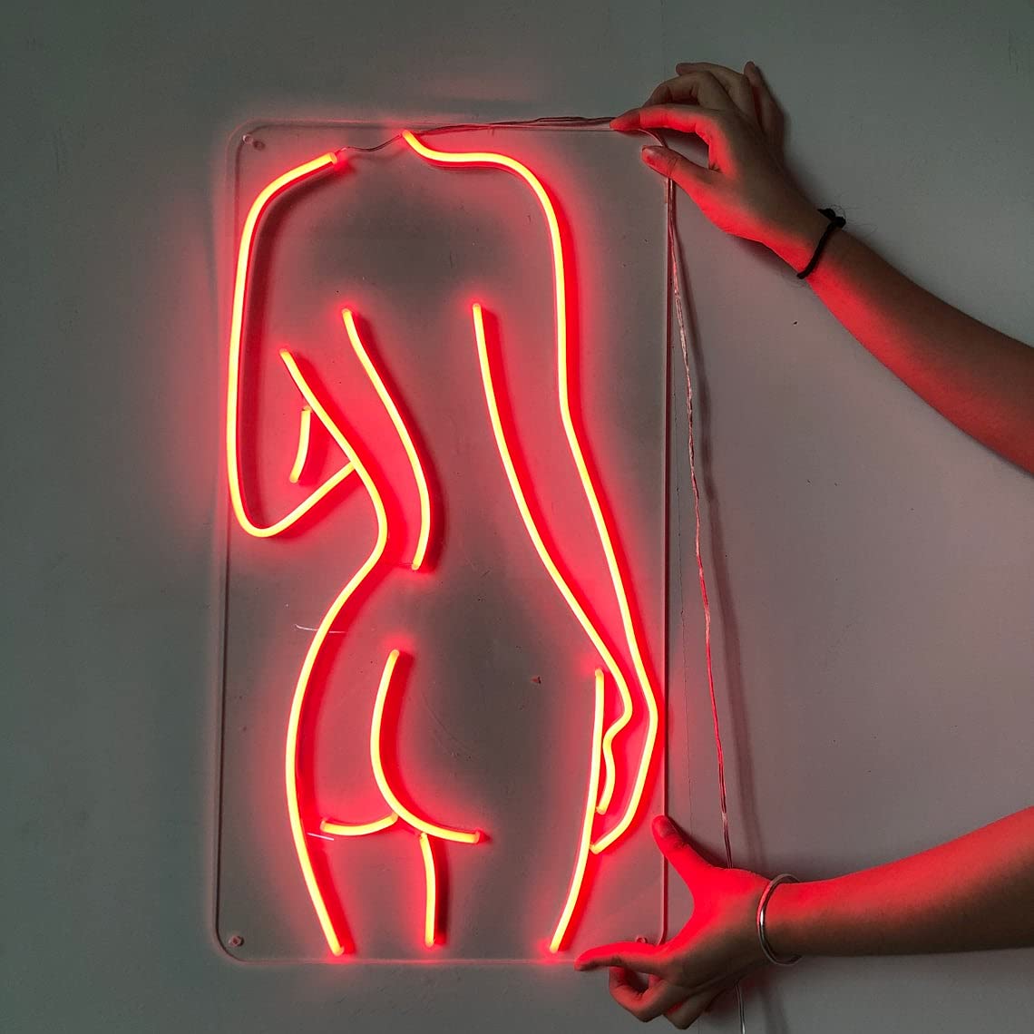 Sexy Naked Lady Neon Wall Sign - Red LED Art Light for Home, Bedroom, Bar Decor - Perfect for Parties, Weddings & Holiday Decorations - Durable & Eye-Catching Room Decor
