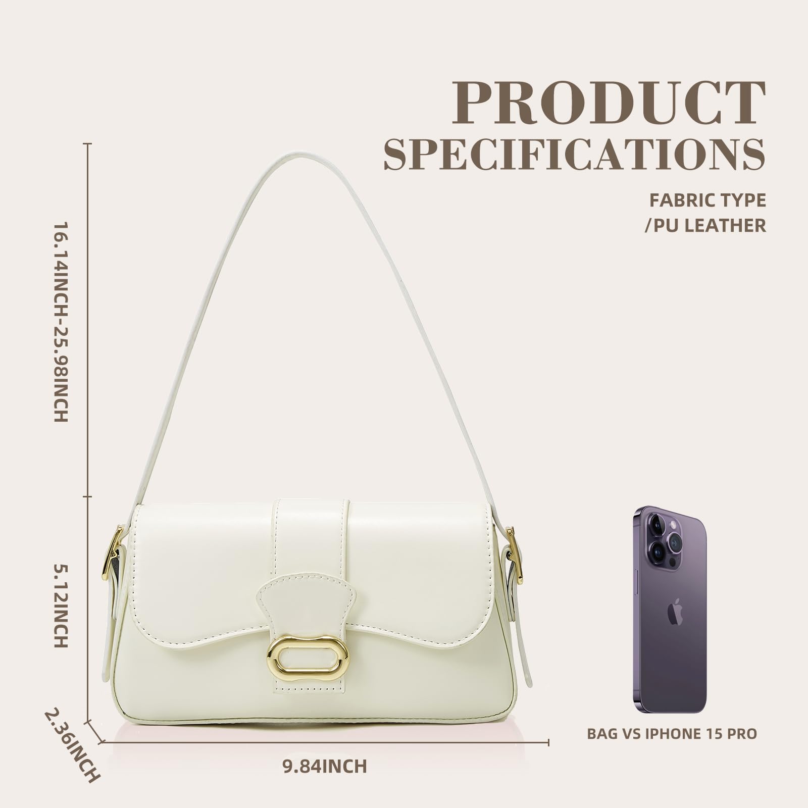 Trendy Women's Shoulder Bag - Classic Soft PU Leather Clutch Purse | Designer Handbag for Work, Party & Everyday Use