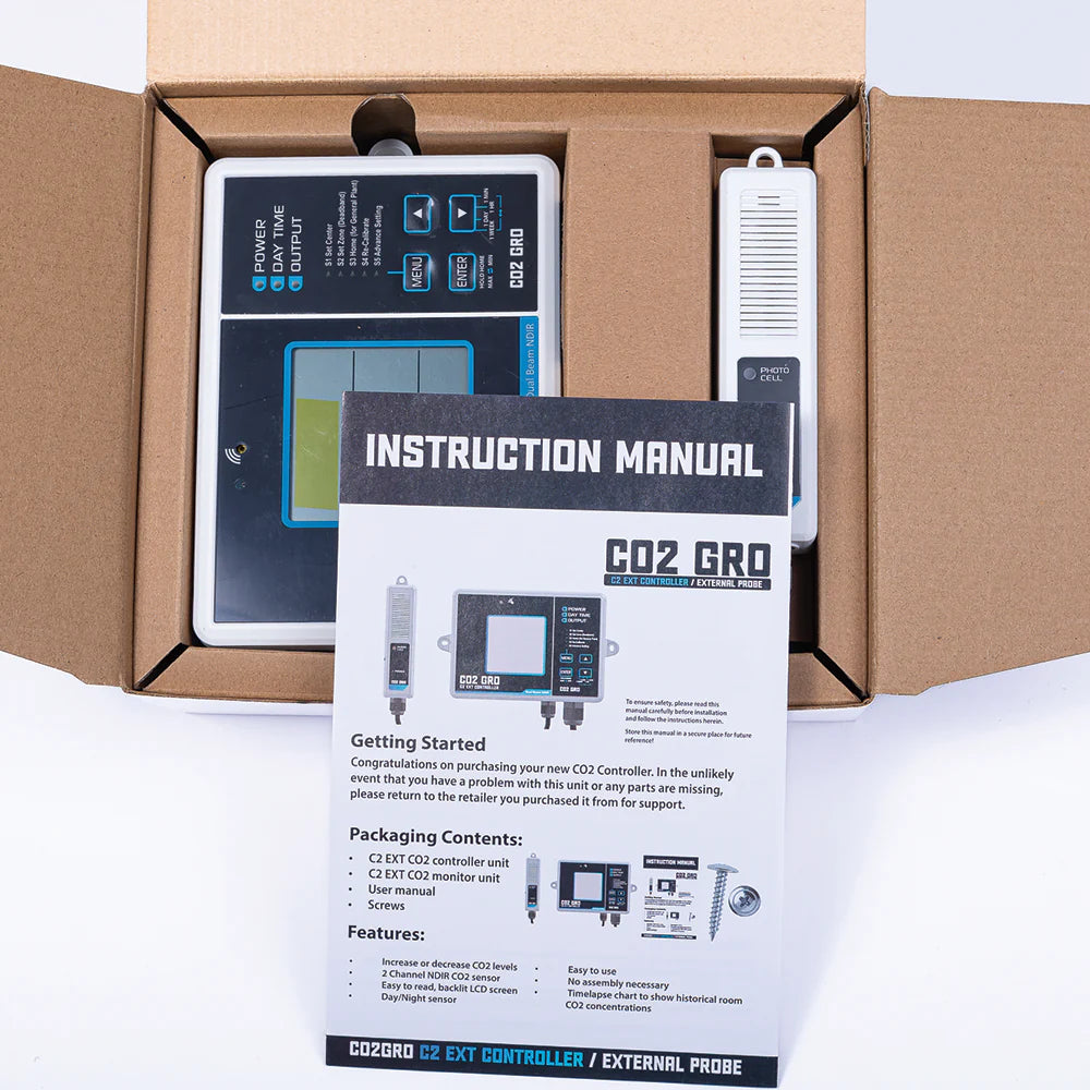 CO2GRO CO2 Controller (C2) - Smart CO2 Monitor & Regulator for Indoor Plants, Hydroponics, and Grow Tents - Perfect for Home Gardening & Commercial Greenhouses