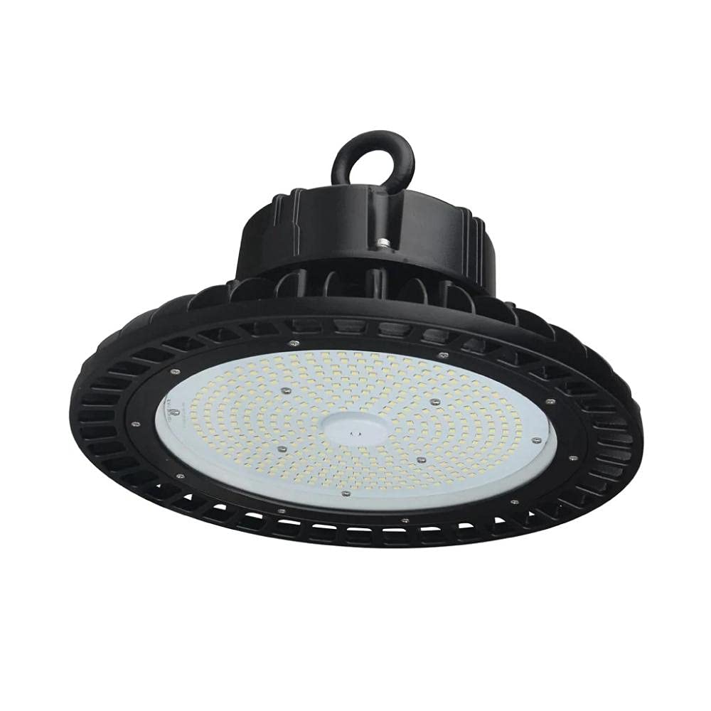 LEDMyplace 100W UFO High Bay Light - 14500 Lumens, 4000K Daylight, Commercial LED Warehouse Lighting, AC100-277V, UL/cUL/DLC Certified, 5-Year Warranty (Black) - Perfect for Warehouses, Factories, and Industrial Spaces