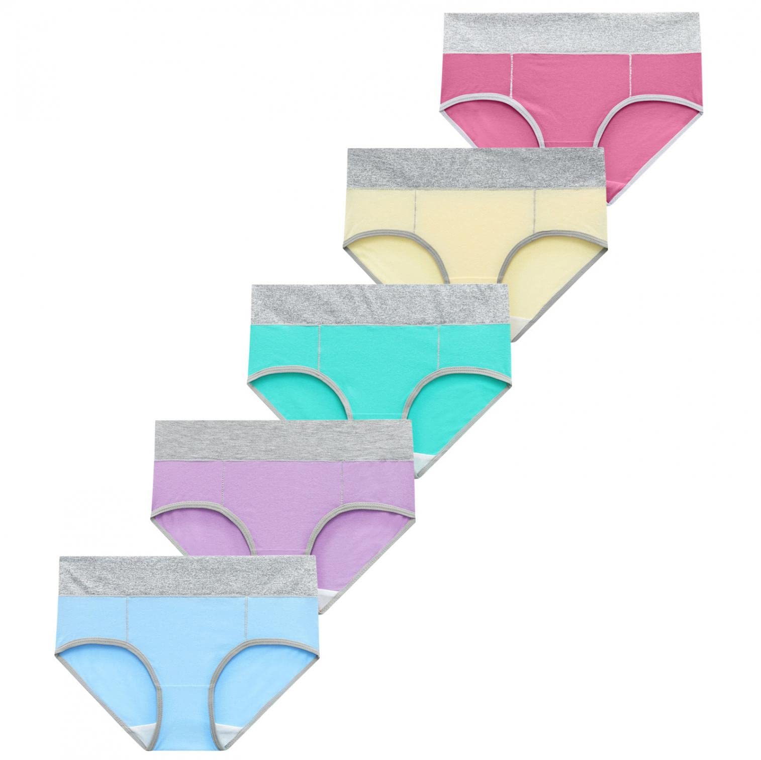 Soft Breathable Women's Cotton Underwear 5-Pack - Full Coverage Briefs for Everyday Comfort | Perfect for Work, Yoga & Sleep