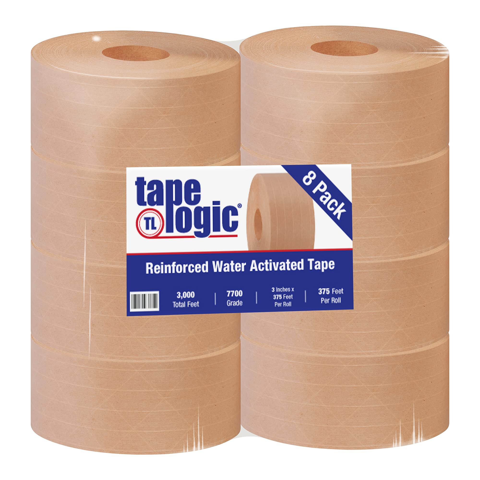 Tape Logic® #7700 Heavy Duty Reinforced Water Activated Tape - 3
