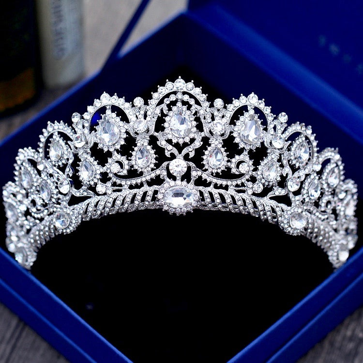 Chrysta Rhinestone Bridal Tiara - Silver, Rose Gold & Yellow Gold Wedding Crown for Bride | Perfect for Bridal Showers, Weddings & Special Occasions