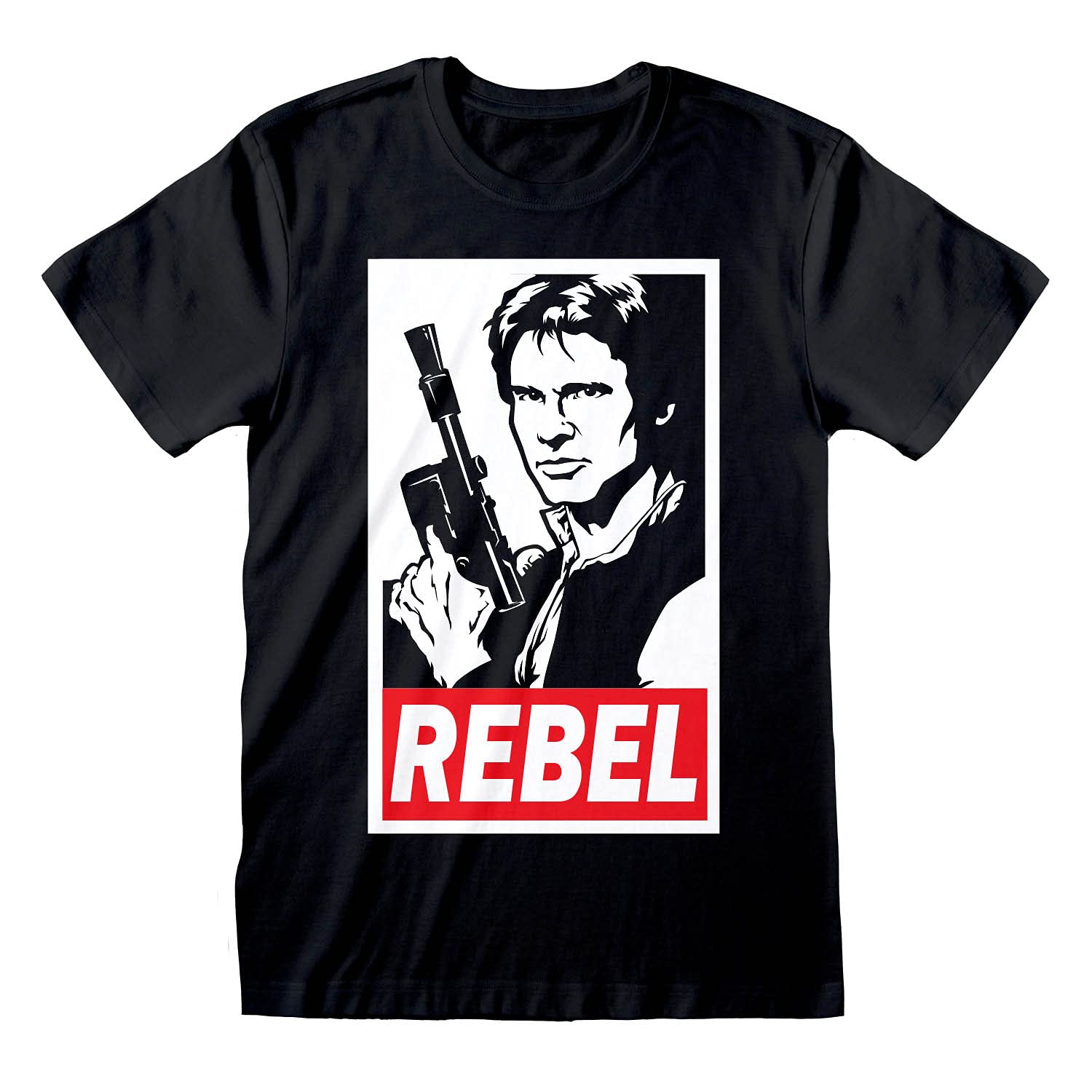 STAR WARS Unisex Adult Rebel Han Solo Graphic T-Shirt (XL, Black) - Cool Movie Merchandise for Fans, Cosplay & Casual Wear