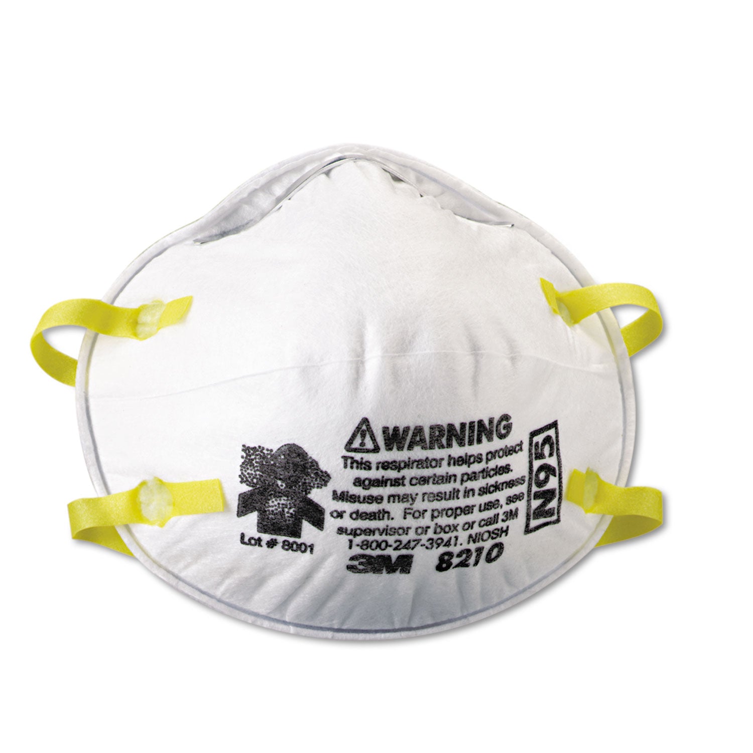 3M™ 8210 N95 Particulate Respirator Mask - Standard Size, 20-Pack Box - Dust Protection for Construction, Woodworking & DIY Projects