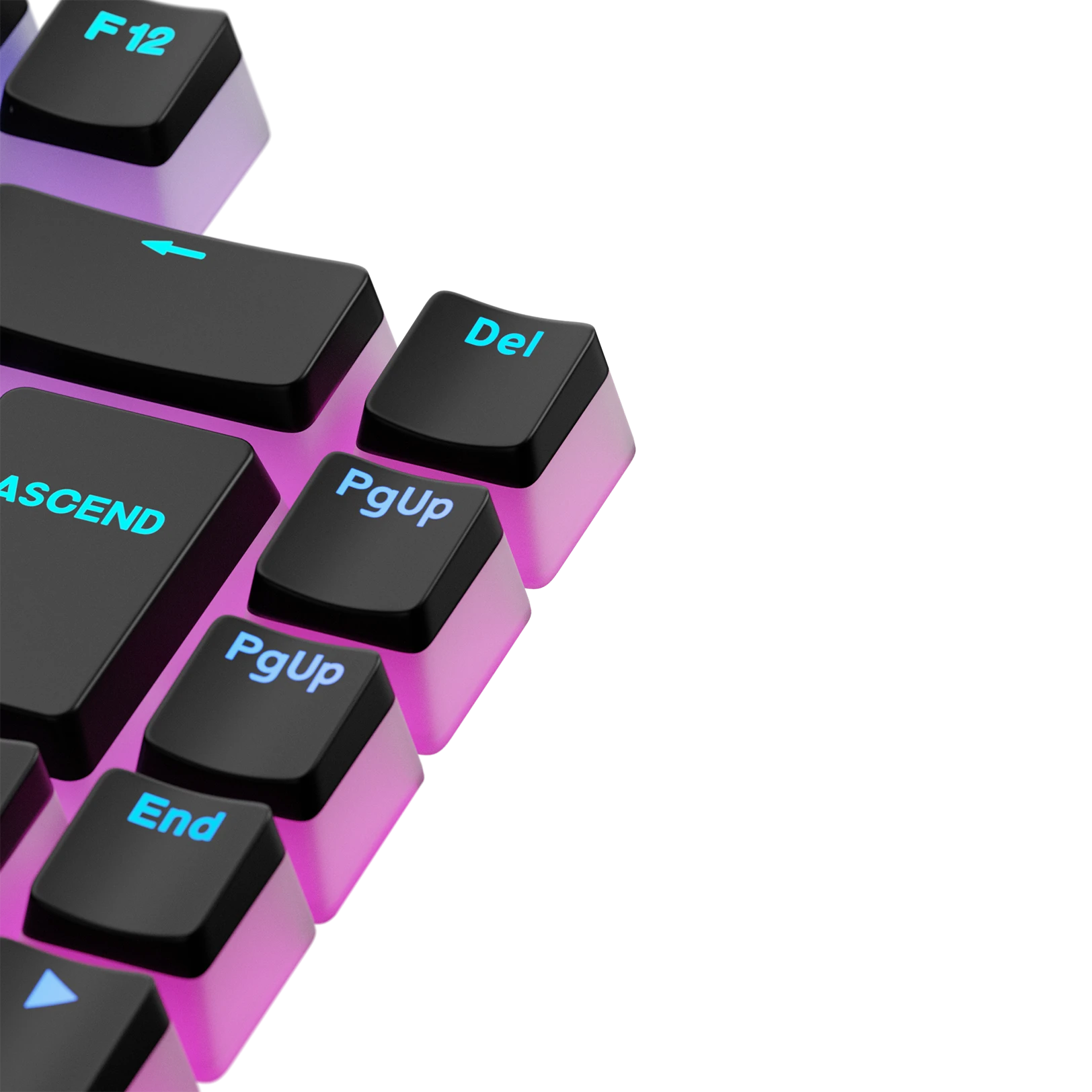 Aura V3 Black Keycaps for Mechanical Keyboards - Premium PBT Keycap Set for Gaming & Typing (DE Layout) - Perfect for PC Gamers & Office Work