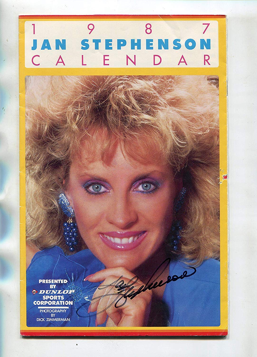 JAN STEPHENSON Rare Signed 1987 LPGA Dunlop Calendar - Vintage Golf Memorabilia, Autographed Collectible for Golf Fans & Sports Enthusiasts - Perfect for Man Cave, Sports Bar Decor or Golf Lover Gift