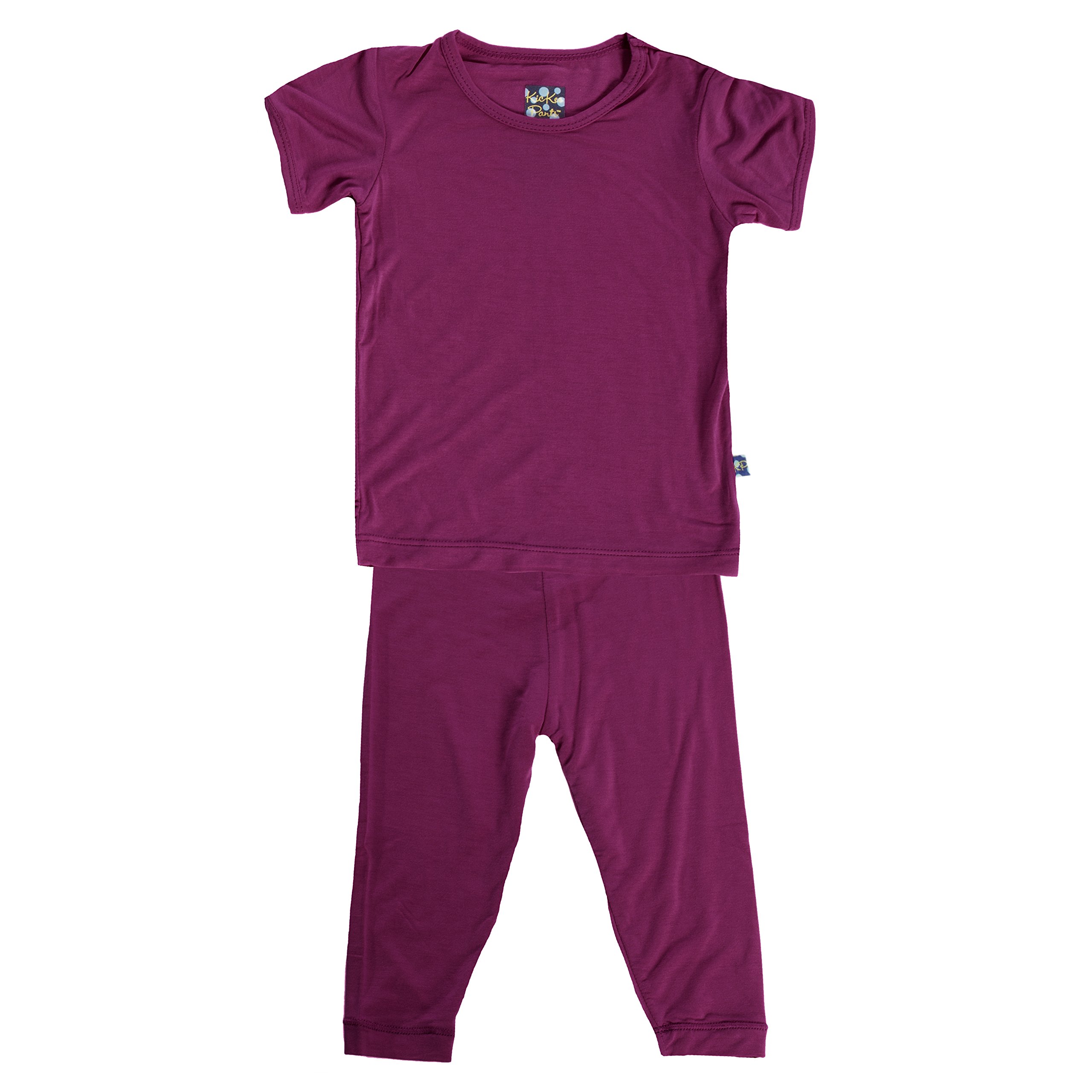 KicKee Pants Basic Short Sleeve Pajama Set for Newborn to 10 Years Old Kids - Soft Cotton Sleepwear for Boys & Girls - Perfect for Bedtime, Lounging & Travel