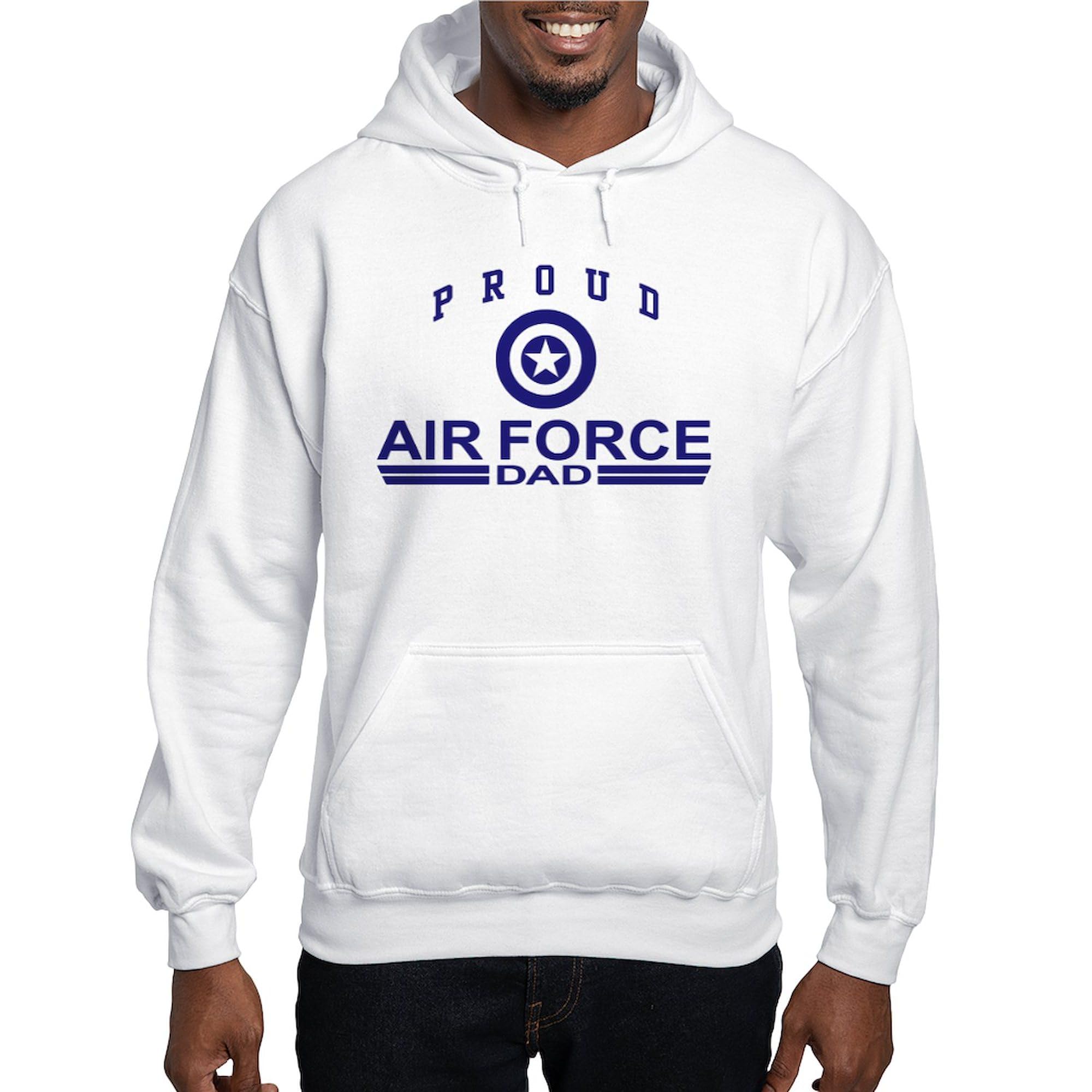 Proud Air Force Dad Hooded Sweatshirt for Men - Lightweight Regular Fit Pullover Hoodie | Military Apparel Gift for Veterans & Active Duty