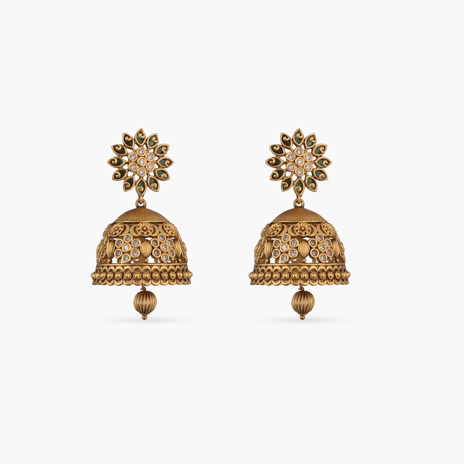 Antique Jhumka Earrings for Women - Traditional Indian Handmade Jewelry - Perfect for Weddings, Festivals & Special Occasions