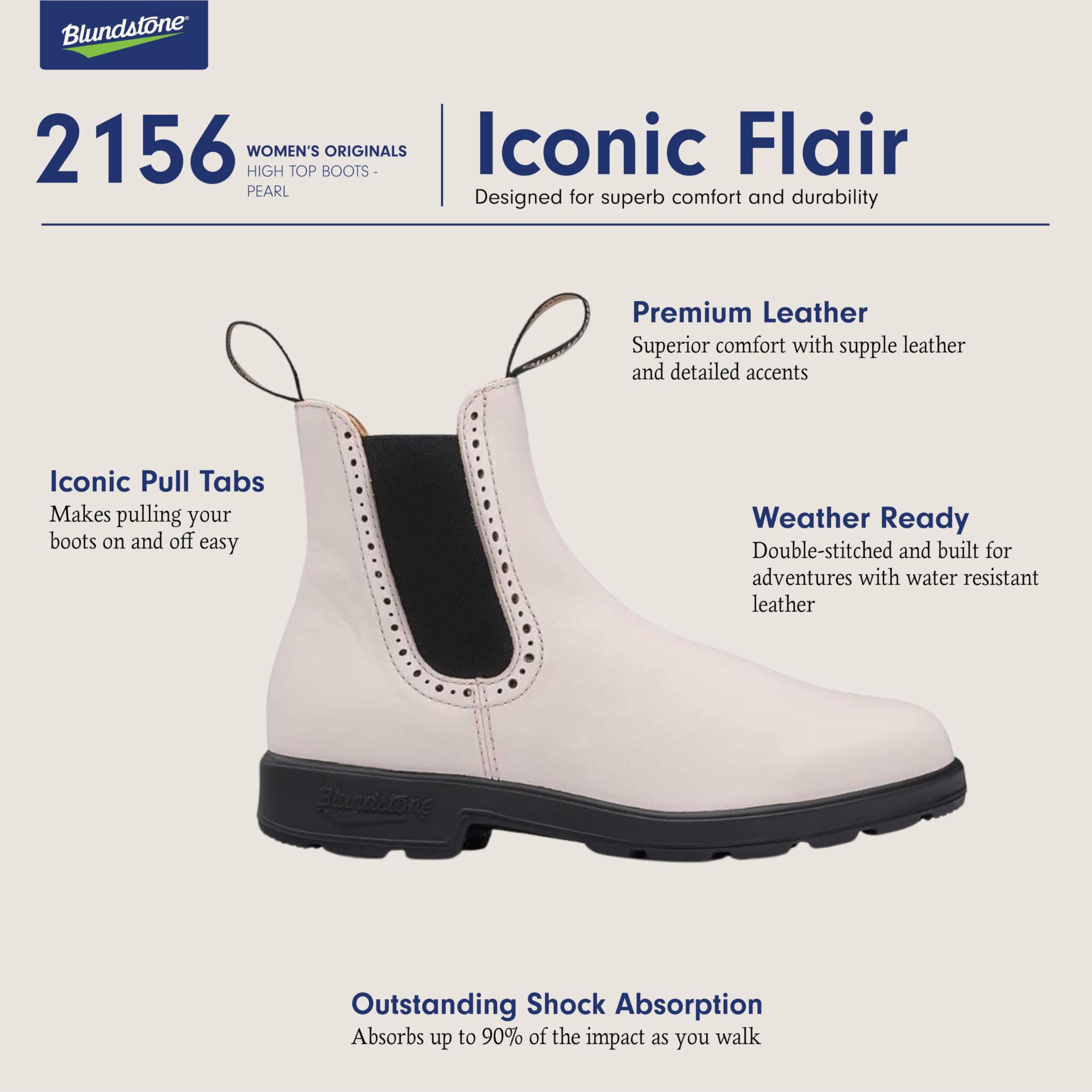 Blundstone Women's High Top Chelsea Boots - Waterproof Leather Ankle Boots for Walking, Hiking & Outdoor Adventures