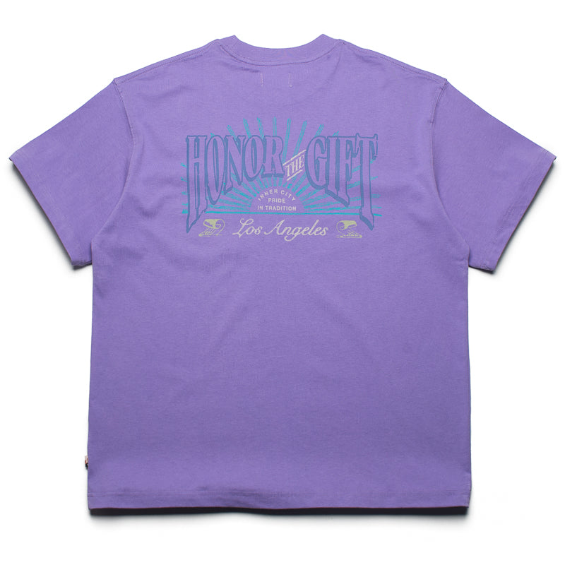 Honor The Gift Cigar Label Graphic T-Shirt - Purple Cotton Tee for Men | Streetwear Fashion & Casual Outfit