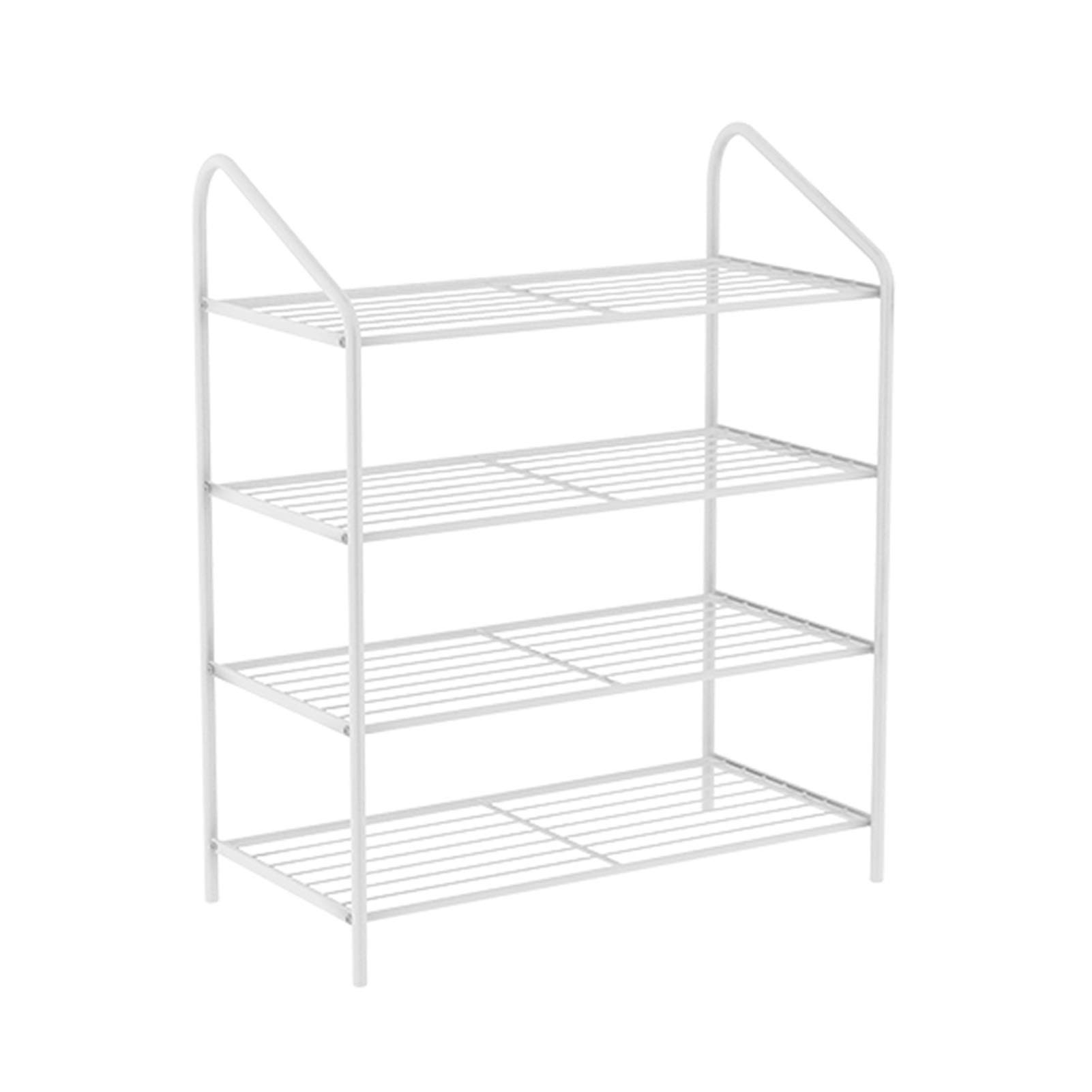 XIANGGUI 1983 4-Tier Stackable Metal Shoe Rack Organizer - Holds 20 Pairs of Shoes - Space Saving Storage Shelf for Entryway, Closet, Bedroom & Living Room - White Shoe Storage Solution for Small Spaces & Home Organization