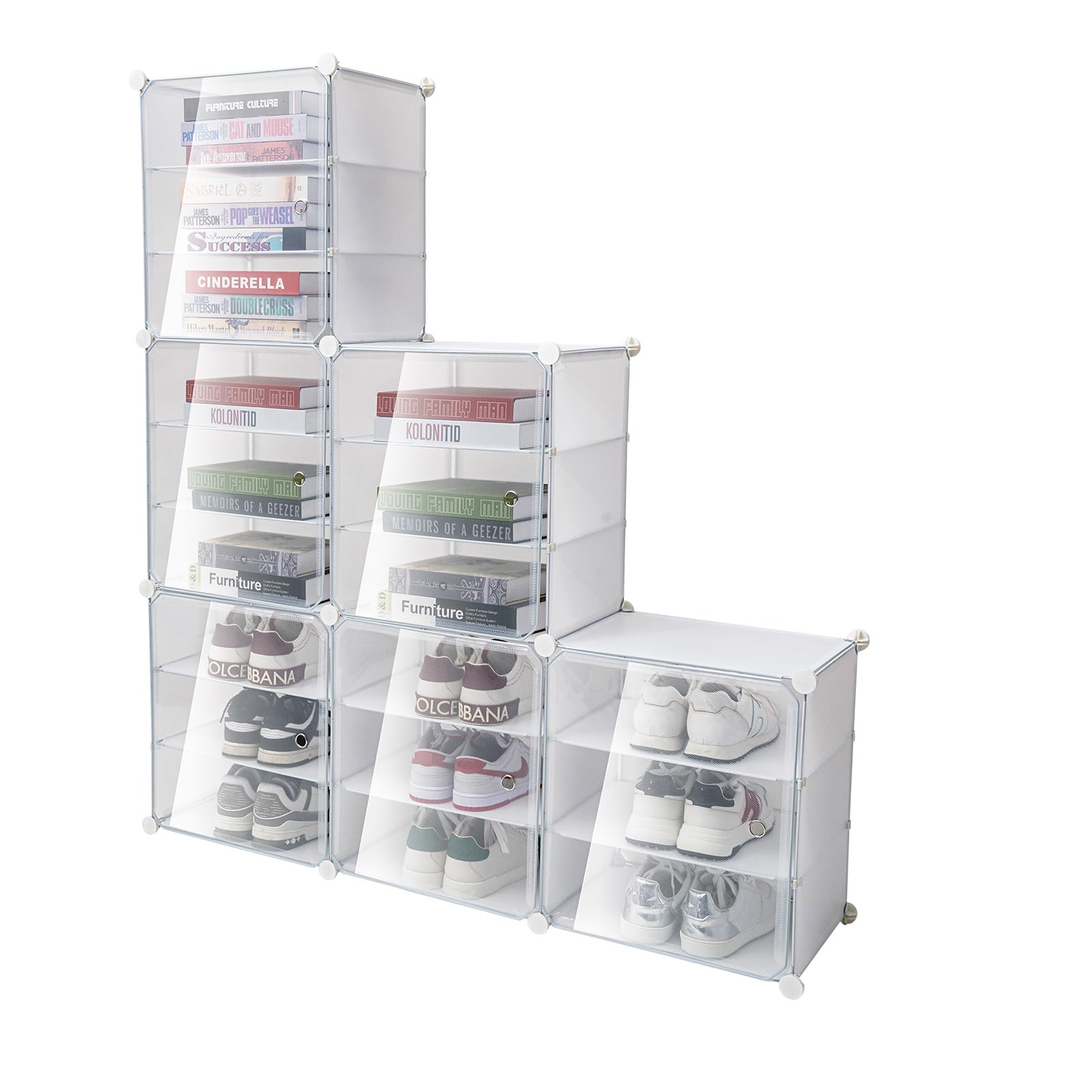 DNYSYSJ 12-Tier Stackable Shoe Rack Organizer - Holds 72 Pairs of Shoes, Free Standing Expandable Shoe Cabinet Storage Shelf for Closet, Entryway, Bedroom, and Dorm Organization (12 Rows, 3 Lines)
